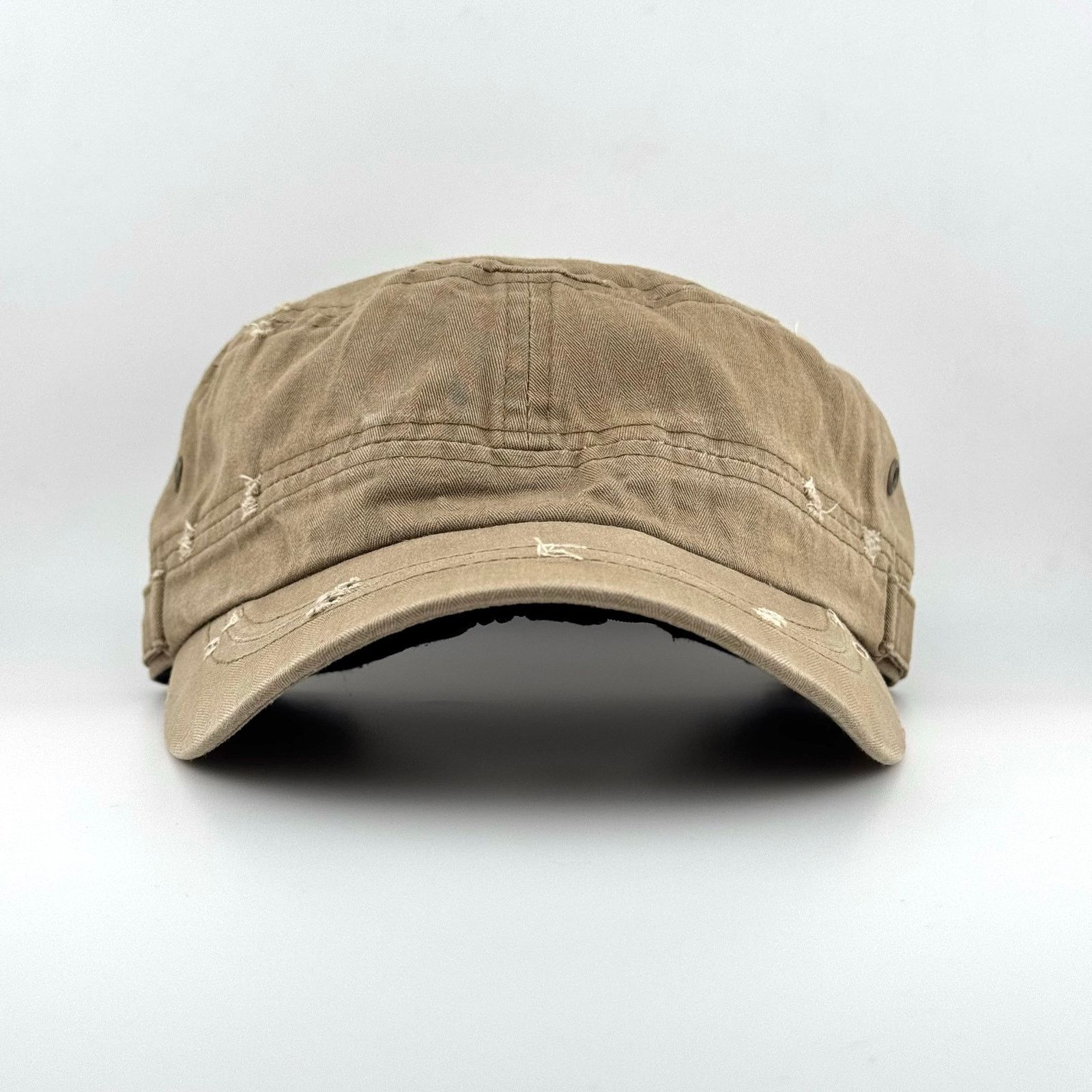 Japanese Brand Y2K Blank Distressed Military Work Hat VTG Patrol Cadet Cap Size ONE SIZE - 2 Thumbnail