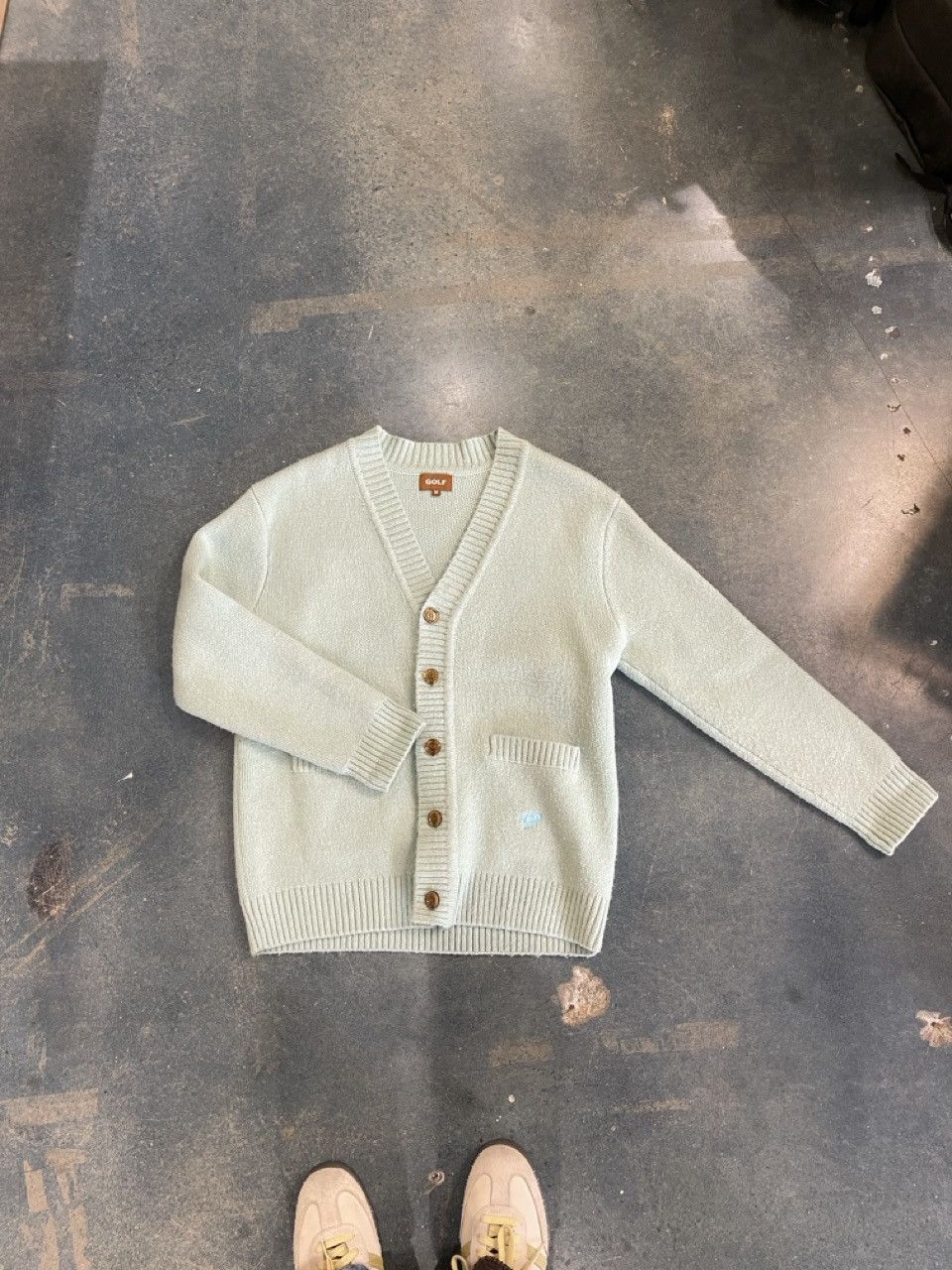 image of Golf Wang Bee Cardigan 2018 in Blue, Men's (Size Medium)