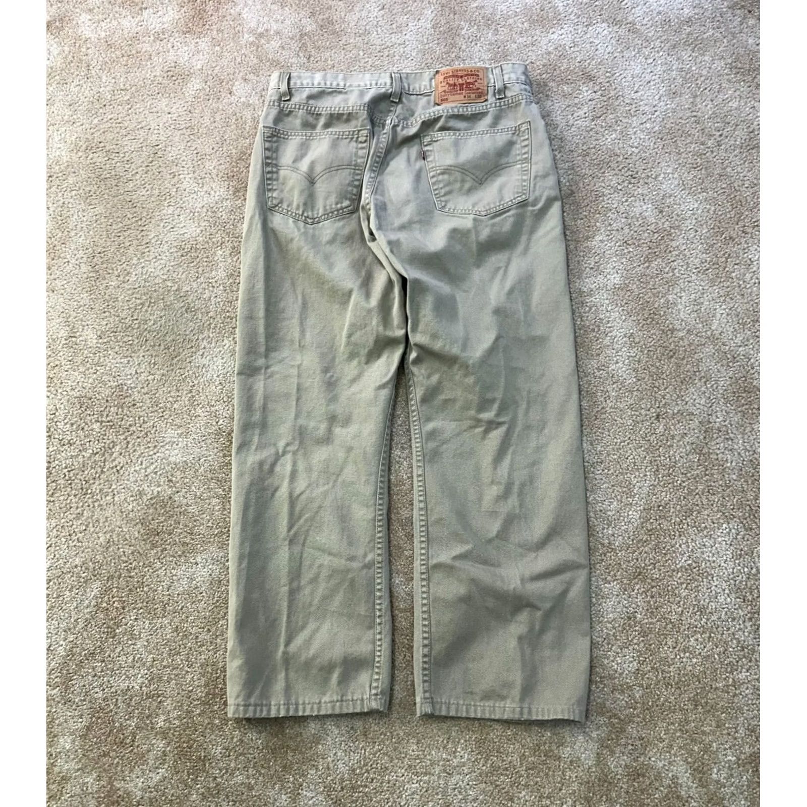 Levi's VINTAGE Levi's 505 Regular Fit Jeans | Men | Beige Denim 34x30 | 5-Pocket Straight Leg | Distressed Navy Y2K Style Size US 34 / EU 50 - 7 Thumbnail