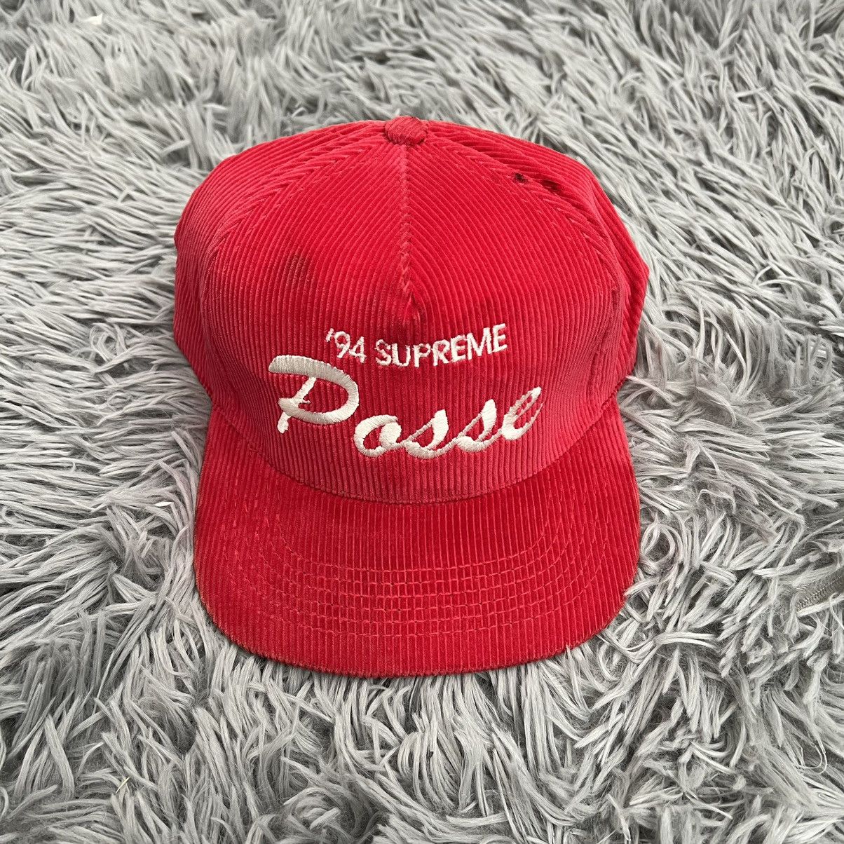 Supreme FW08 Posse '94 Red Corduroy SnapBack Hat | Grailed