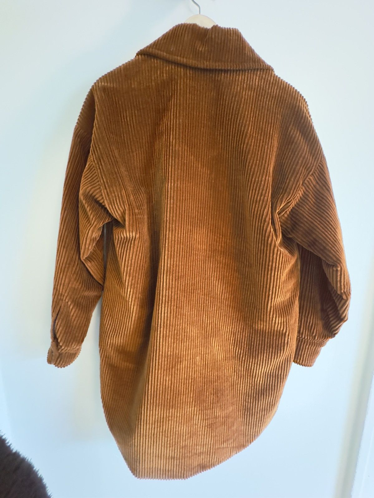 Vintage Tela Italy Burnt Orange Corduroy Balmacaan Coat Size US S / EU 44-46 / 1 - 2 Thumbnail