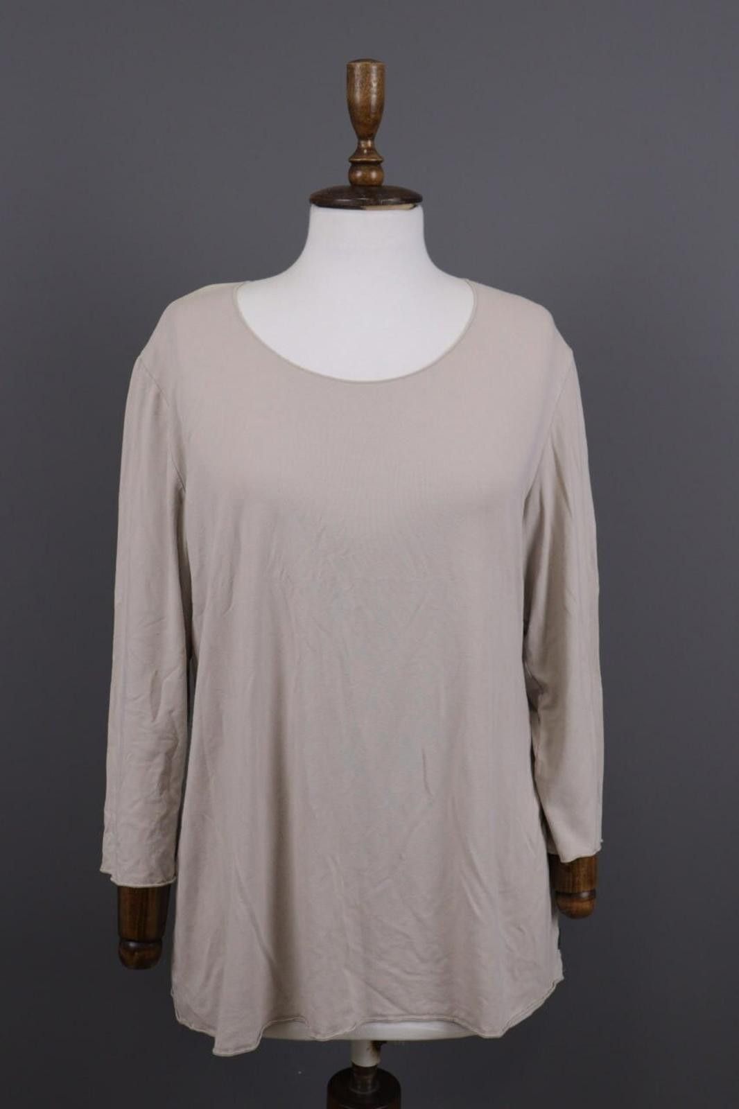 Oscar De La Renta Oska Beige Lagenlook Relaxed Pullover Long Sleeve Top Size 4 Size S / US 4 / IT 40 - 1 Thumbnail