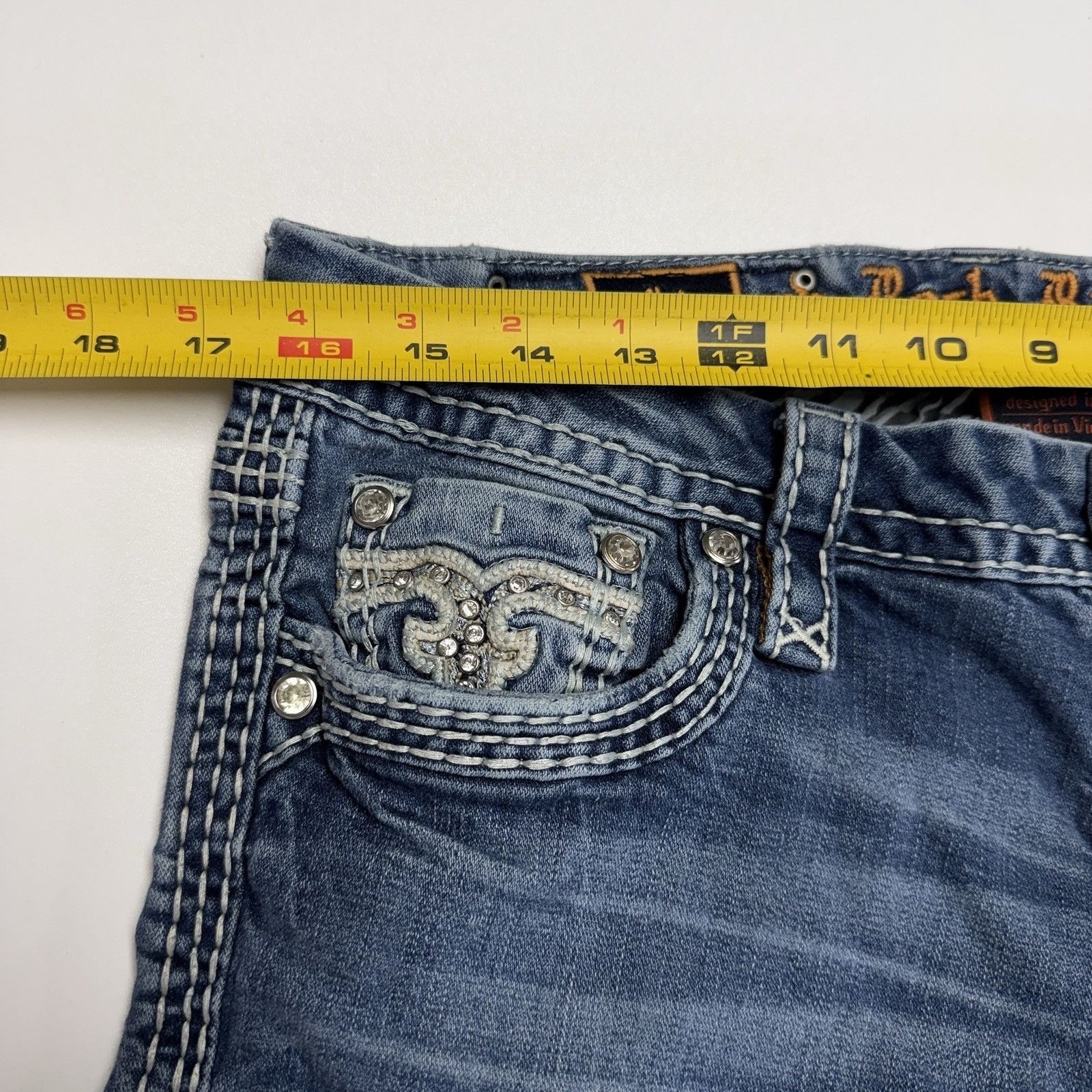 Rock Revival Rock Revival Jeans Womens 30 Blue Yui Easy Straight Rhinesto Size 30" / US 8 / IT 44 - 11 Thumbnail