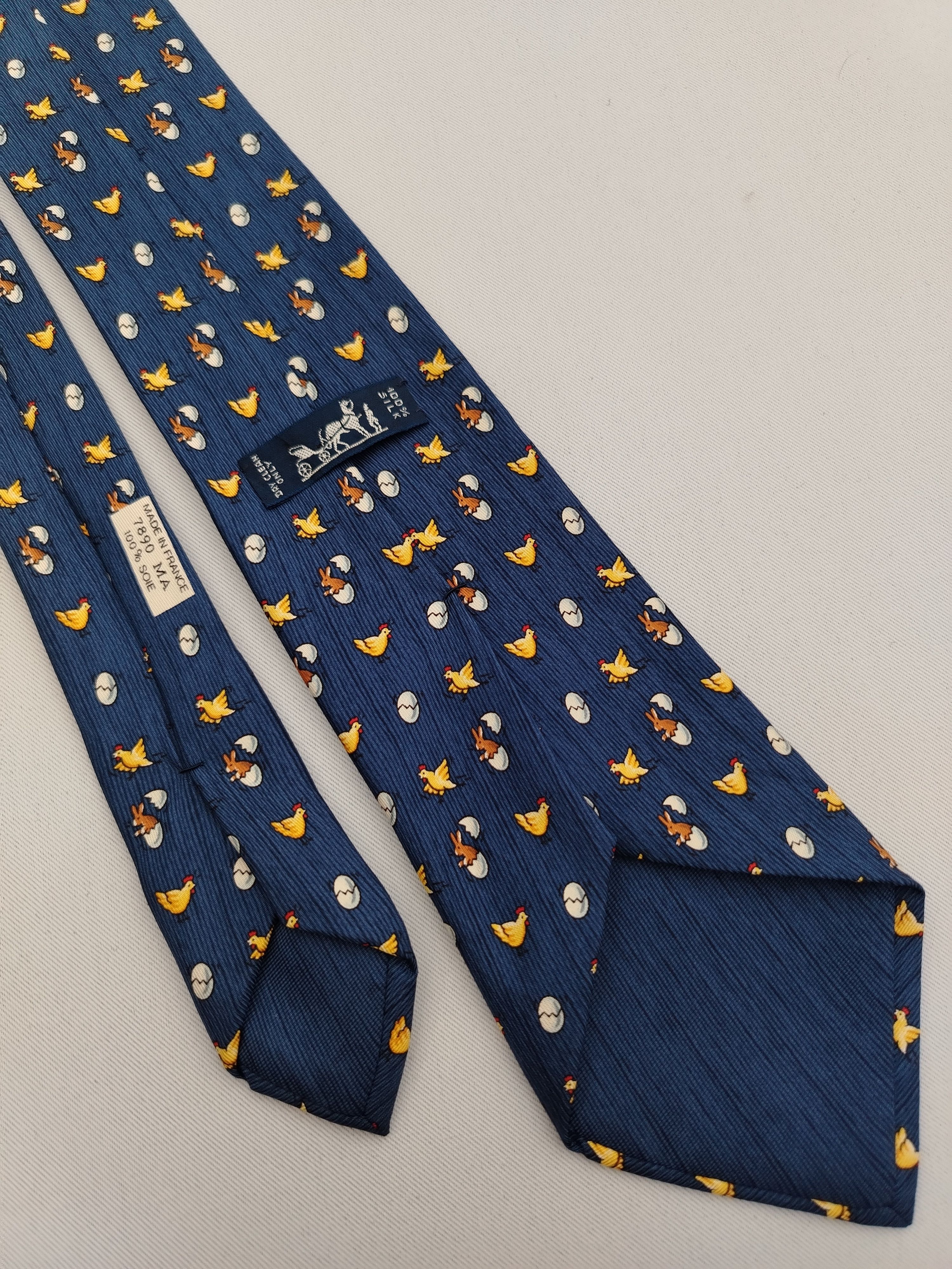 Hermes Hermes Paris 7890 MA Silk Necktie Chic Rabbit Pattern Tie Size ONE SIZE - 5 Thumbnail
