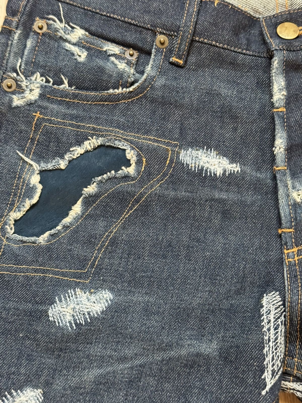 Japanese Brand × Vintage Amercian T.S.O.L patch work croc/snake leather patchwork Size US 29 - 5 Thumbnail