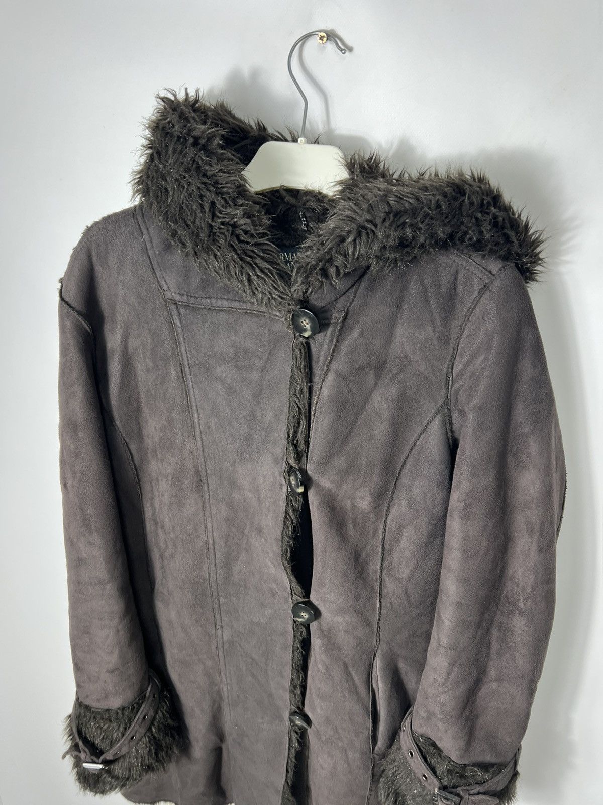 Giorgio Armani Vintage streetwear Y2k Armani Jeans Faux Fur Coat Jacket Size M / US 6-8 / IT 42-44 - 2 Thumbnail