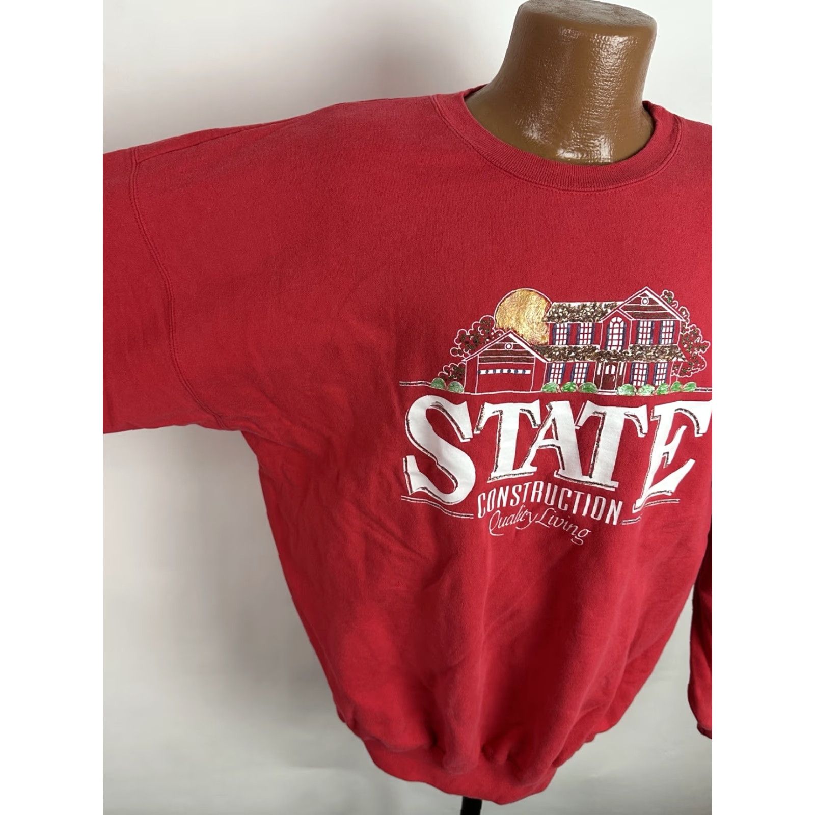 Hanes VINTAGE 90s HANES Sweatshirt Pullover Mens XL Red Heavyweight Graphic Grunge Retro Size US XL / EU 56 / 4 - 3 Thumbnail