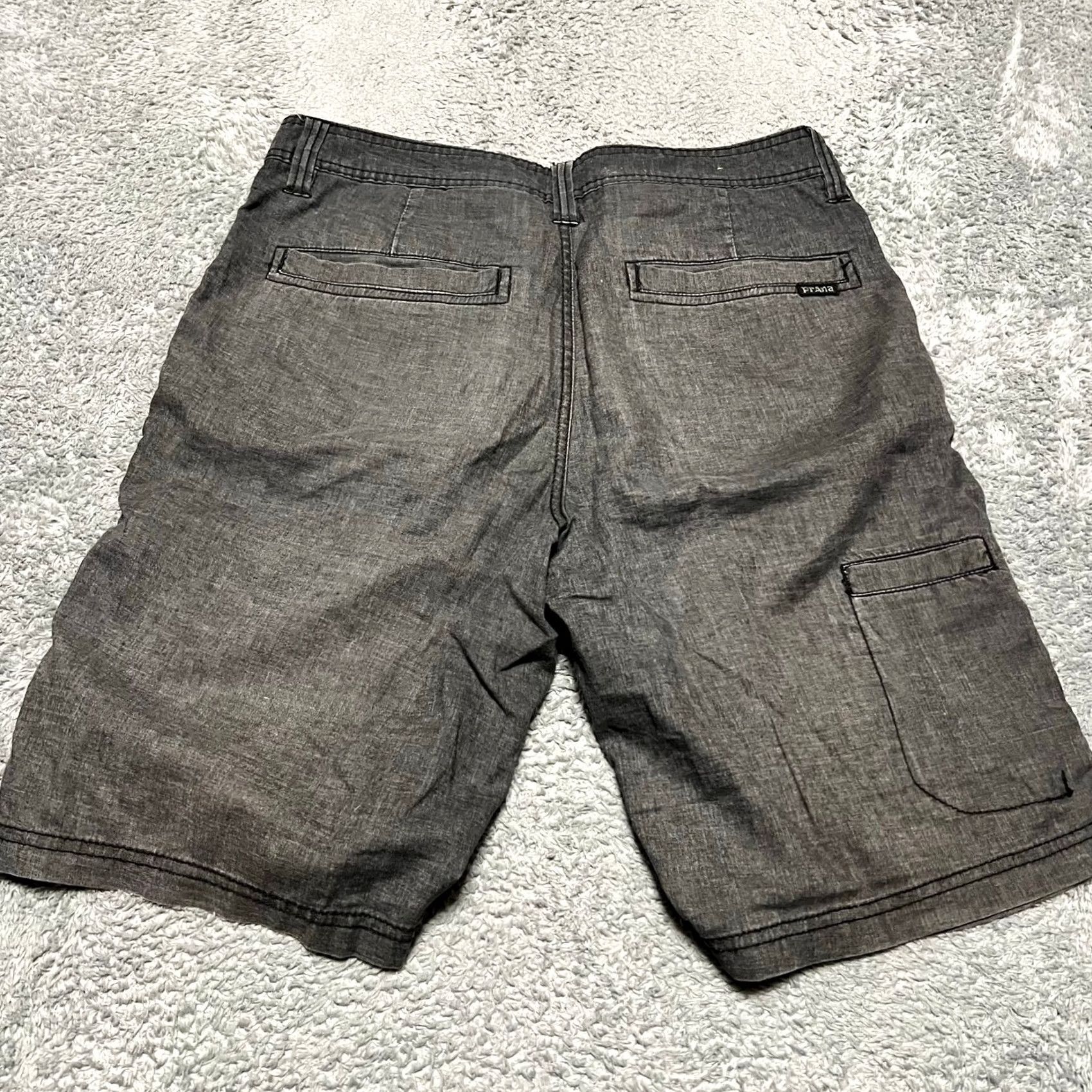 Prana Prana Furrow Shorts Mens 32 Gray Hemp Blend Lightweight Chino Outdoors Size US 32 / EU 48 - 3 Thumbnail
