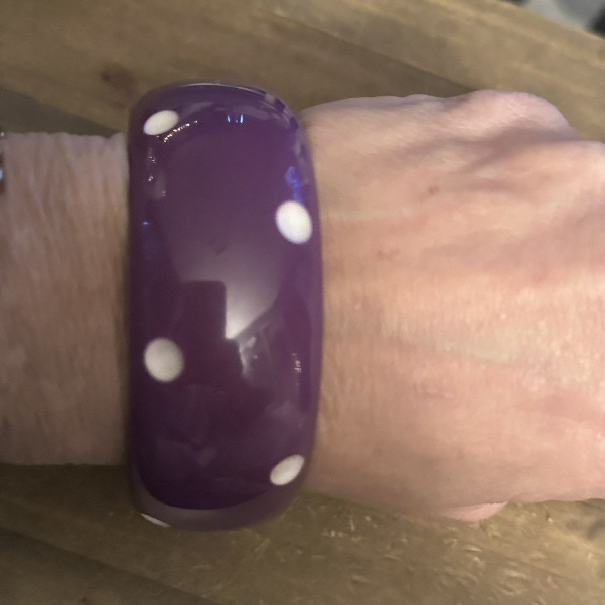 Vintage Vintage purple infused polka dot lucite bangle bracelet Size ONE SIZE - 4 Thumbnail