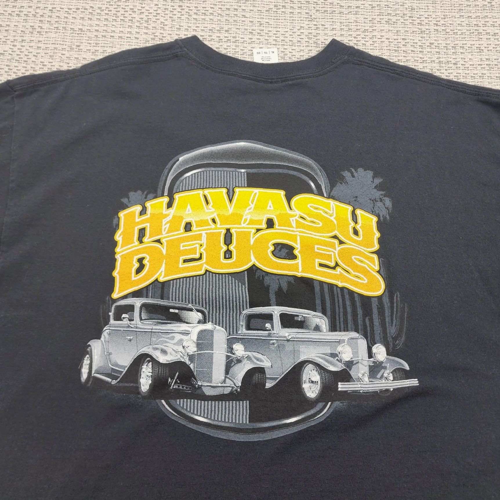 Gildan Havasu Deuces Shirt Mens XL Black Car Show Hot Rod Graphic Size US XL / EU 56 / 4 - 2 Thumbnail