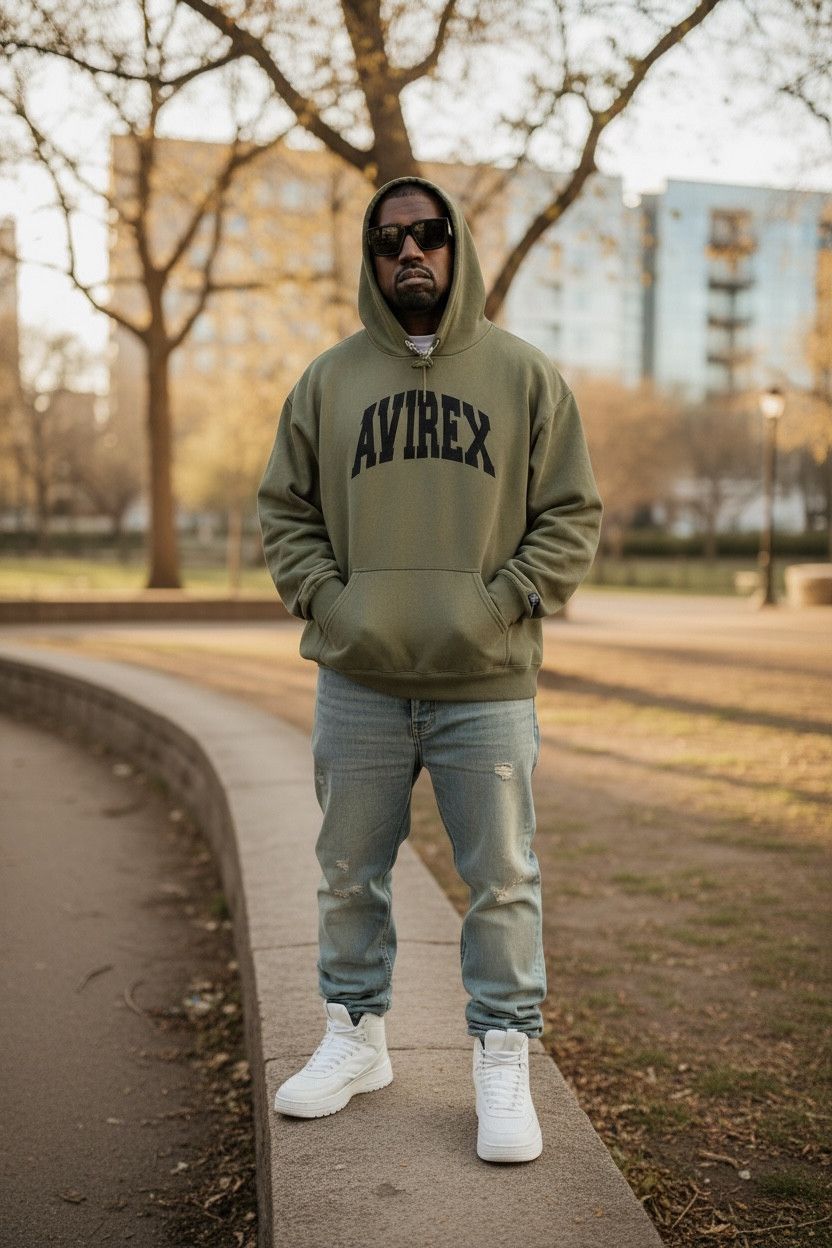 Avirex AVIREX Sunfaded Hoodie Big Spellout Grunge Vintage Size US L / EU 52-54 / 3 - 12 Thumbnail