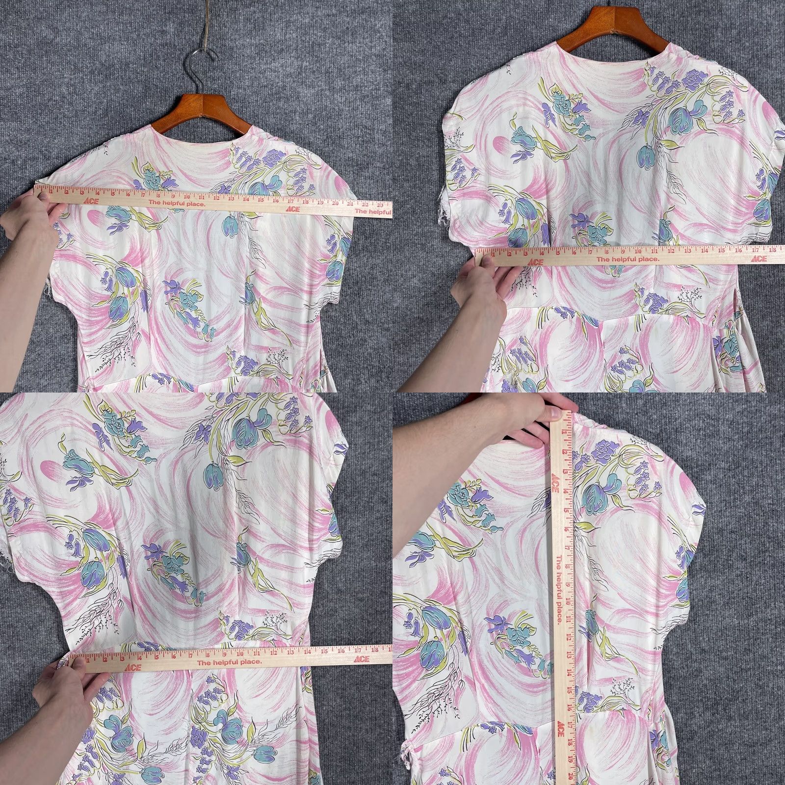 Pinko VINTAGE 40s Rayon Hawaiian Floral Wrap Dress Womens Small Pink Handmade Size S / US 4 / IT 40 - 11 Thumbnail