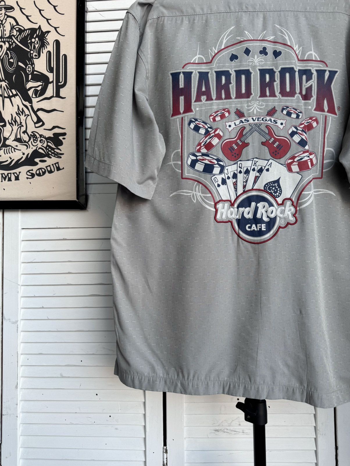 Hard Rock Cafe Vintage Hard Rock Cafe Las Vegas Button Shirt Casino Poker Size US XL / EU 56 / 4 - 9 Thumbnail
