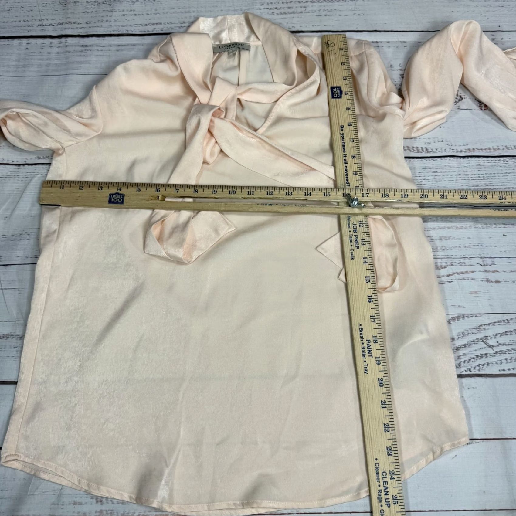 Vintage Liverpool Pink Sheer Blouse Shirt Top Shimmer Long Puff Sleeve Tie Neck Sz S Womens Blouse Size S / US 4 / IT 40 - 3 Thumbnail