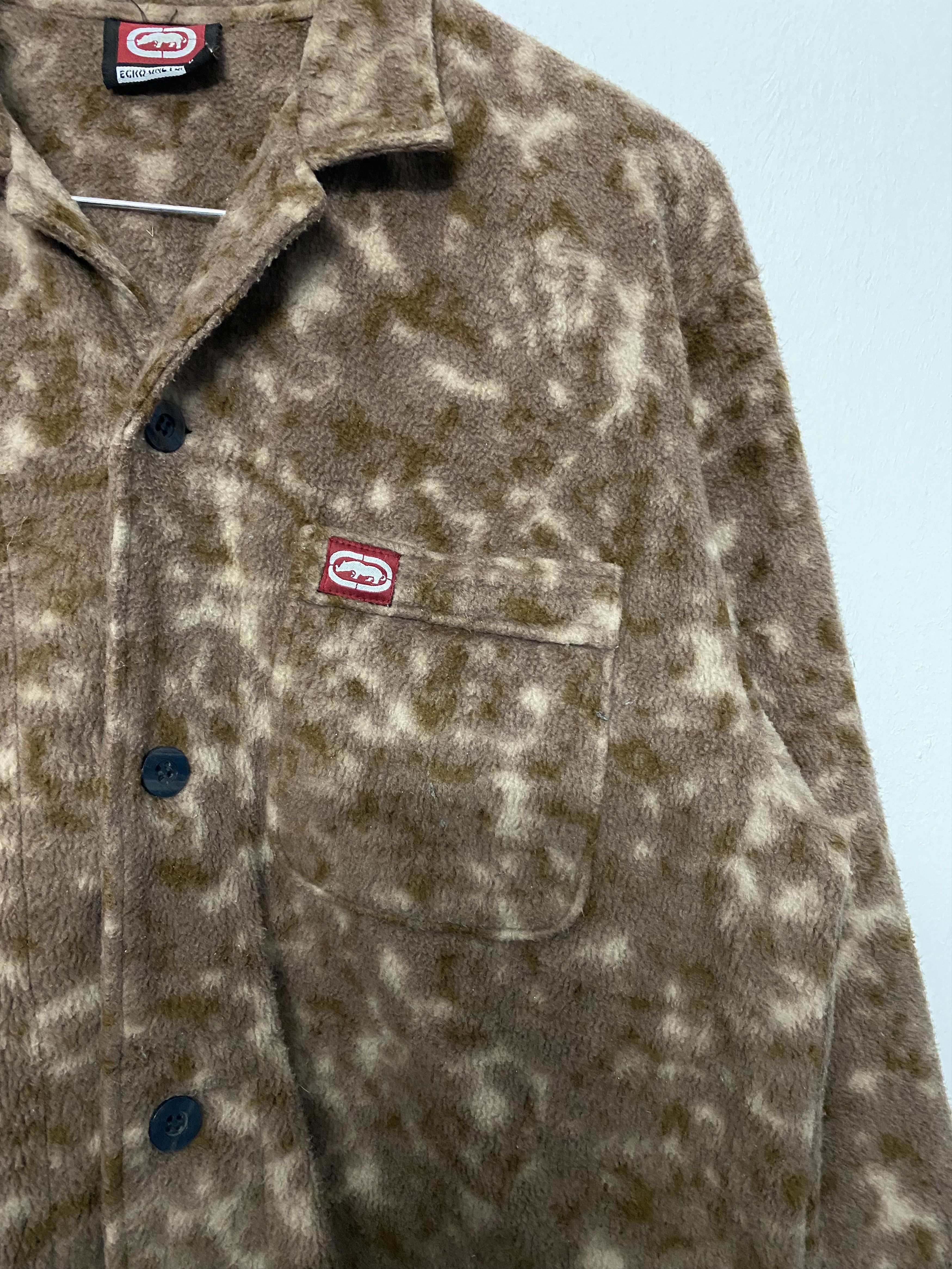 Ecko Unltd. Vintage Ecko Unltd. Fleece Button Up Shirt Camo Print Size US L / EU 52-54 / 3 - 5 Thumbnail
