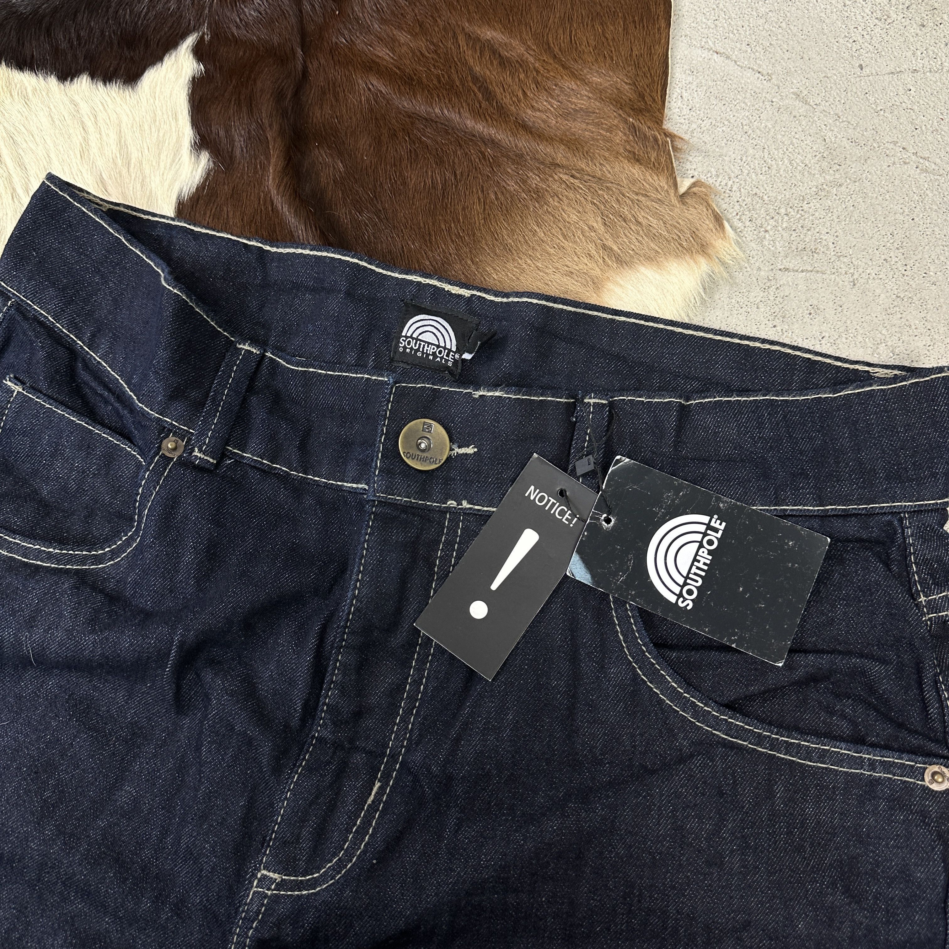 Ed Hardy × Southpole × Vintage Crazy vintage y2k black baggy embroidered jeans grunge skate Size US 30 / EU 46 - 6 Thumbnail