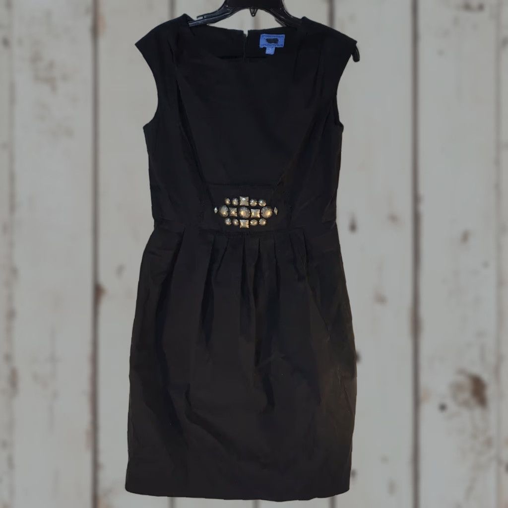 Vintage Vera Wang Simply Vera Vera Wang Black Sleeveless Embroidered Studded Midi Dress Women Size 6 Spring Summer Size M / US 6-8 / IT 42-44 - 1 Thumbnail