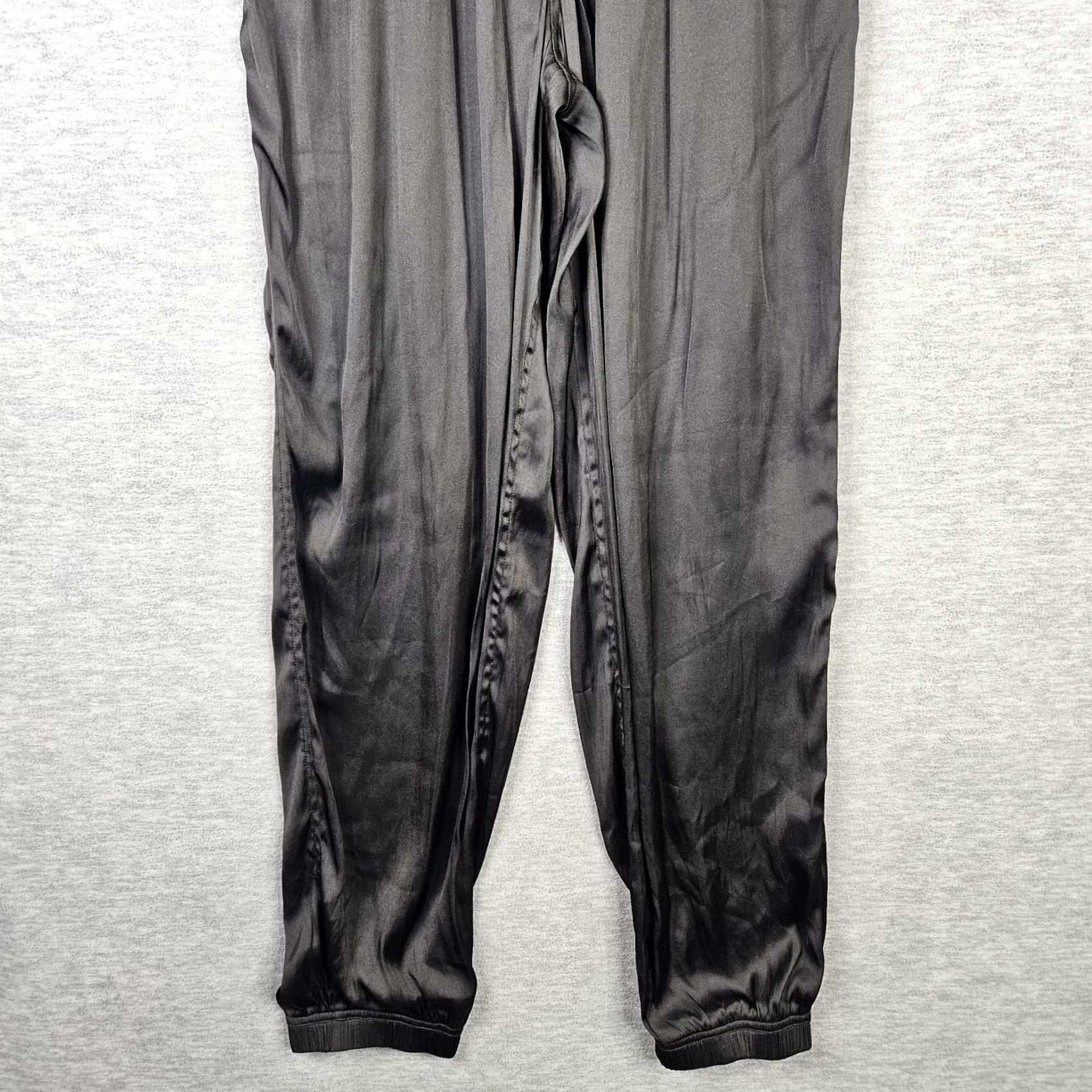 Carbon Carbon 38 Womens Jogger Pants Black Satin Light-weight Pull-on Size S Size 28" / US 6 / IT 42 - 3 Thumbnail