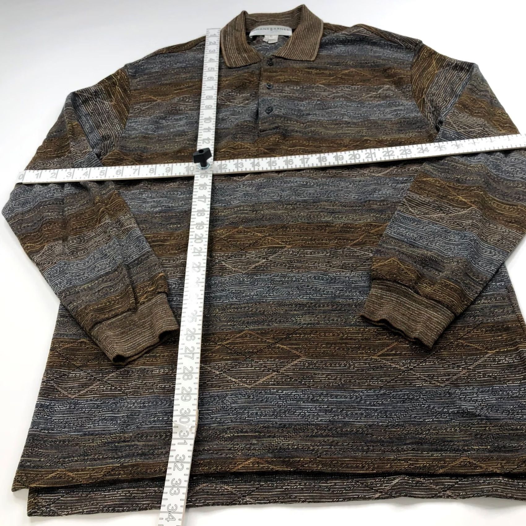 Vintage Jhane Barnes XL Wool Long Sleeve Polo Shirt Mens Brown MINT Polo Shirt Size US XL / EU 56 / 4 - 3 Thumbnail