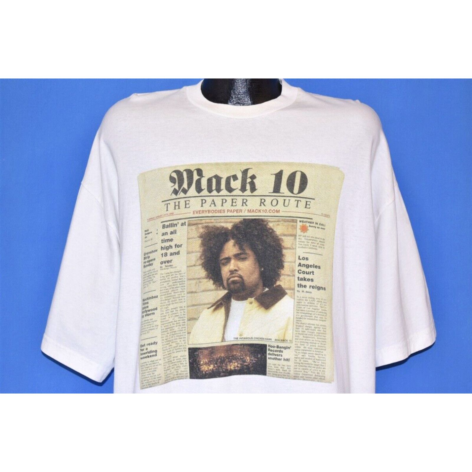 image of Vintage VTG Y2K Mack 10 Paper Route 2000 Rap Tee Hip Hop Priority Hoo Bangin T-Shirt XL in White