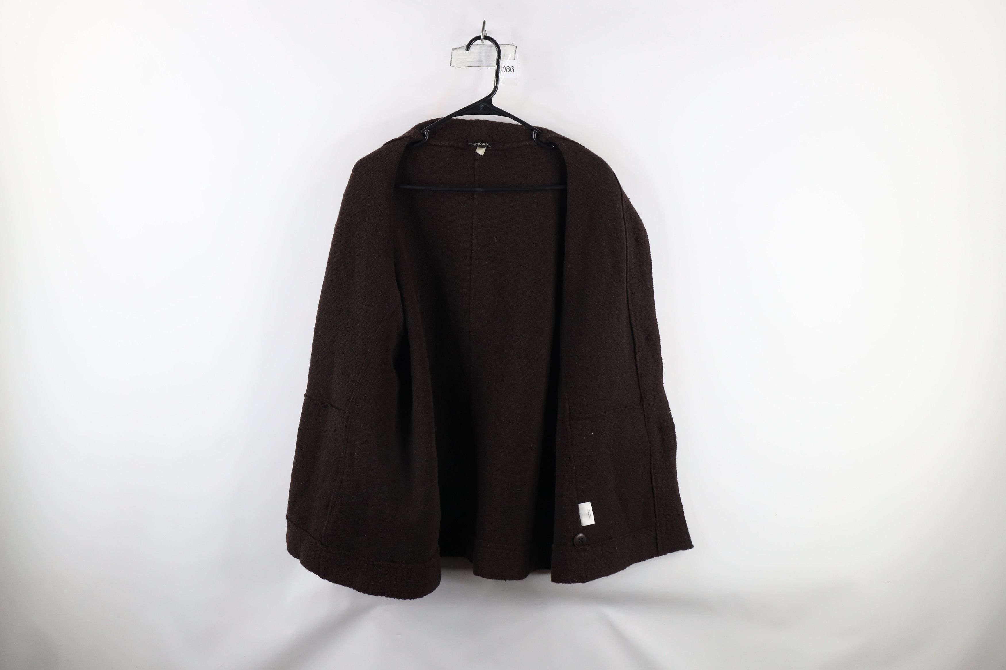 Eileen Fisher × Vintage Eileen Fisher Virgin Wool Blend Sweater Jacket Brown Size L / US 10 / IT 46 - 7 Thumbnail