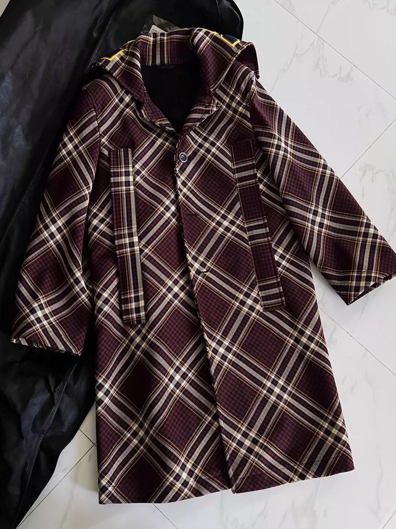Raf Simons Raf simons Show style sailor collar plaid coat Size US S / EU 44-46 / 1 - 1 Thumbnail