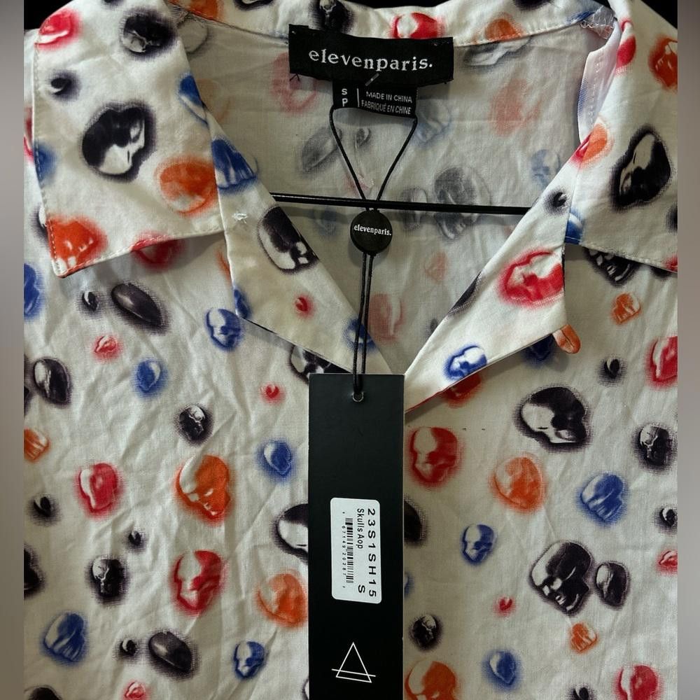 Designer BNWT Elevenparis Men's Skull Print Short Sleeve Shirt Size US S / EU 44-46 / 1 - 3 Thumbnail