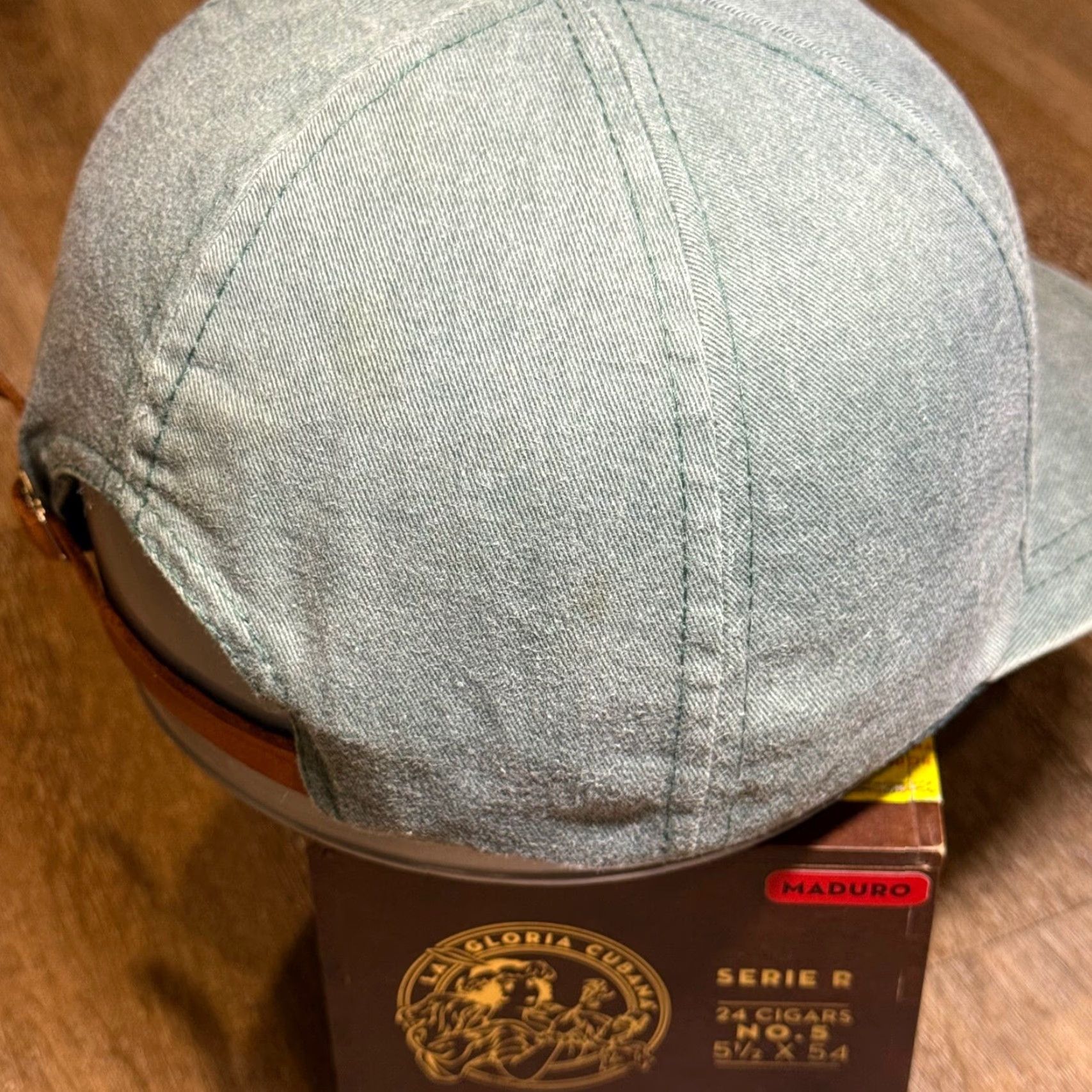 Vintage Husky Hat Adjustable Strap Back Denim Cap Green Mens One Size Baseball Cap Casual Everyday Cap Size ONE SIZE - 6 Thumbnail