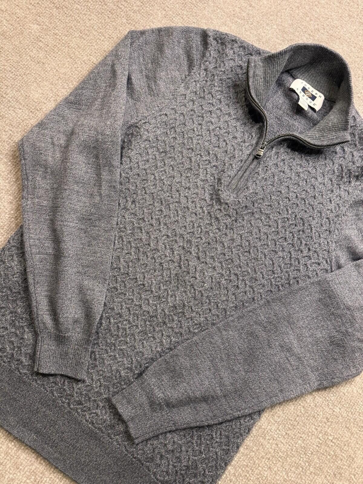 Joseph Abboud Joseph Abboud Men's Lg Gray Knit Quarter Zip Gray [713] Size US L / EU 52-54 / 3 - 1 Thumbnail