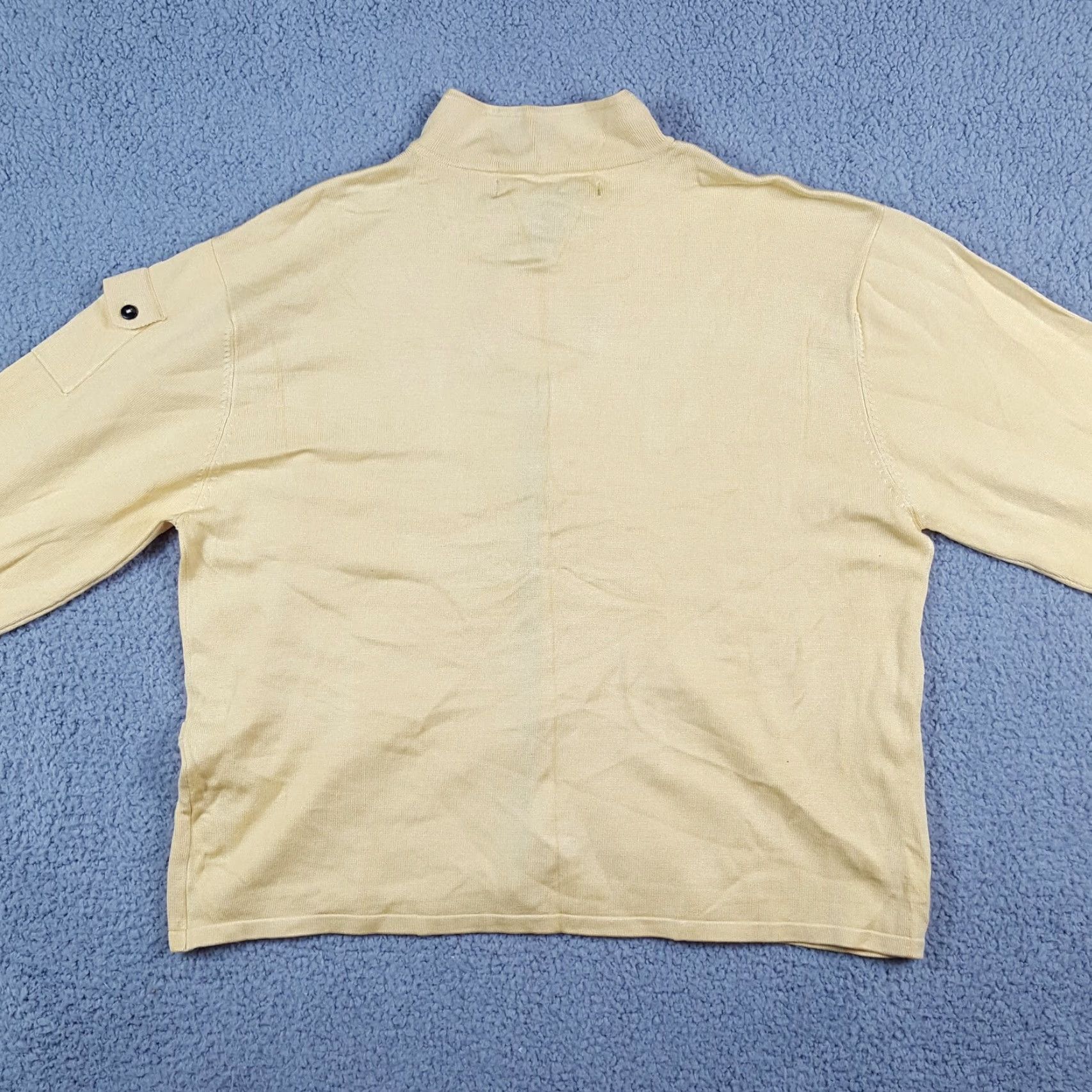 Vintage VINTAGE Jamie Sadock Women's Cardigan Sweater Knit Silk Button 90s Preppy Y2K Yellow Medium Size M / US 6-8 / IT 42-44 - 5 Thumbnail