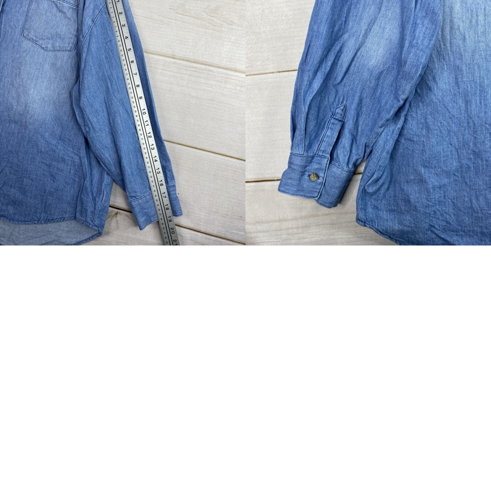 Old Navy Old Navy Shirt Women L Denim Button-Up Chambray Pocket Relaxed Casual Boho Beach 90s style Retro California Nautical Size L / US 10 / IT 46 - 8 Thumbnail