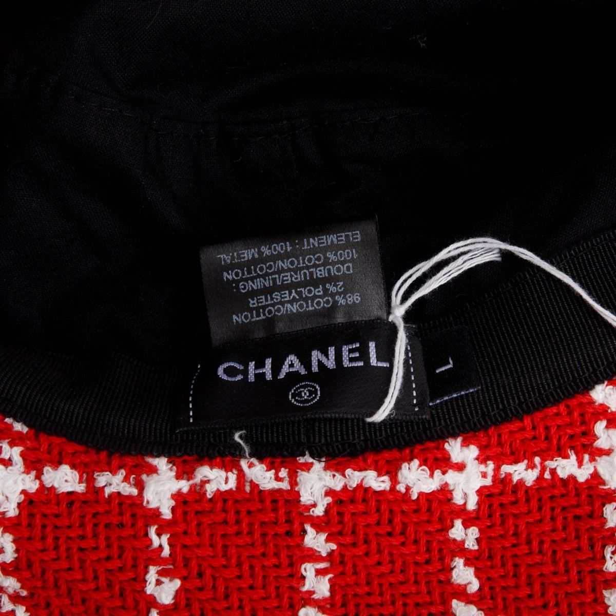Chanel Chanel CC Tweed Bucket Hat Red/White Size L Size ONE SIZE - 3 Thumbnail