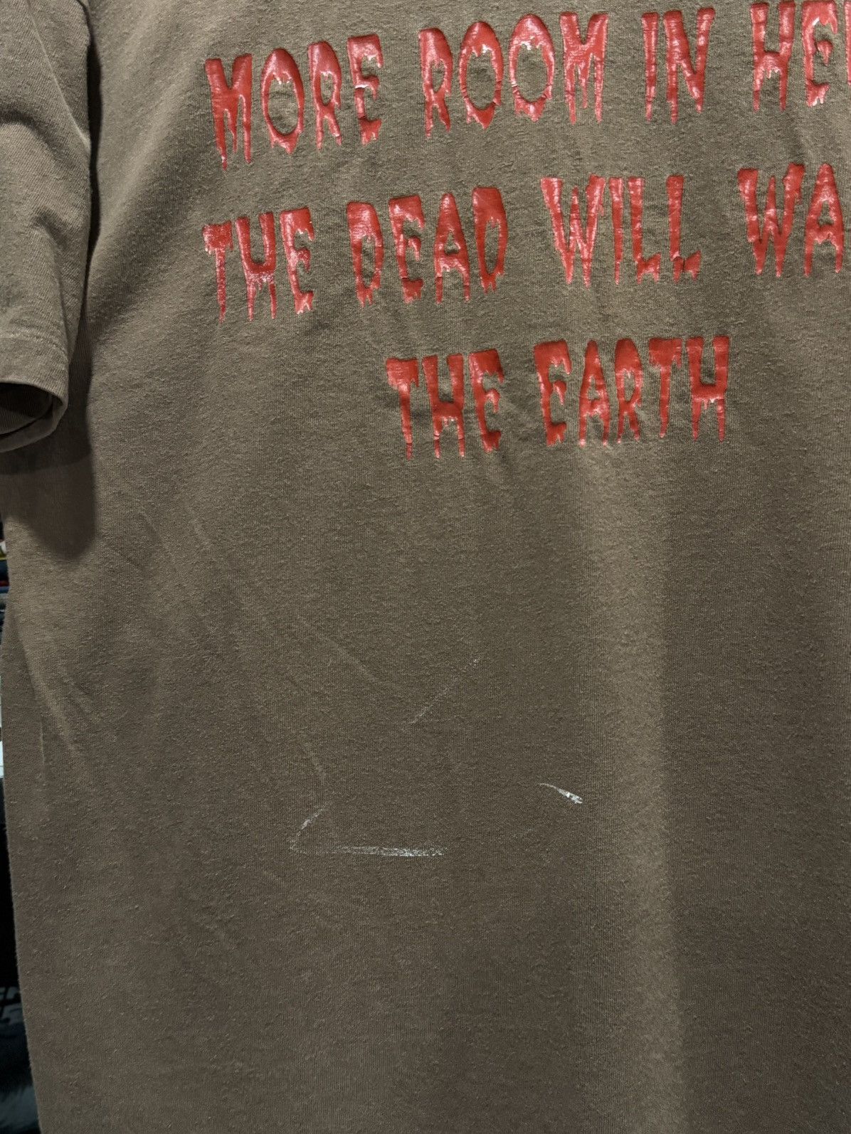Expert Horror × Vintage Vintage 90s Skull Wording The Dead Will Walk The Earth Faded Size US L / EU 52-54 / 3 - 7 Thumbnail