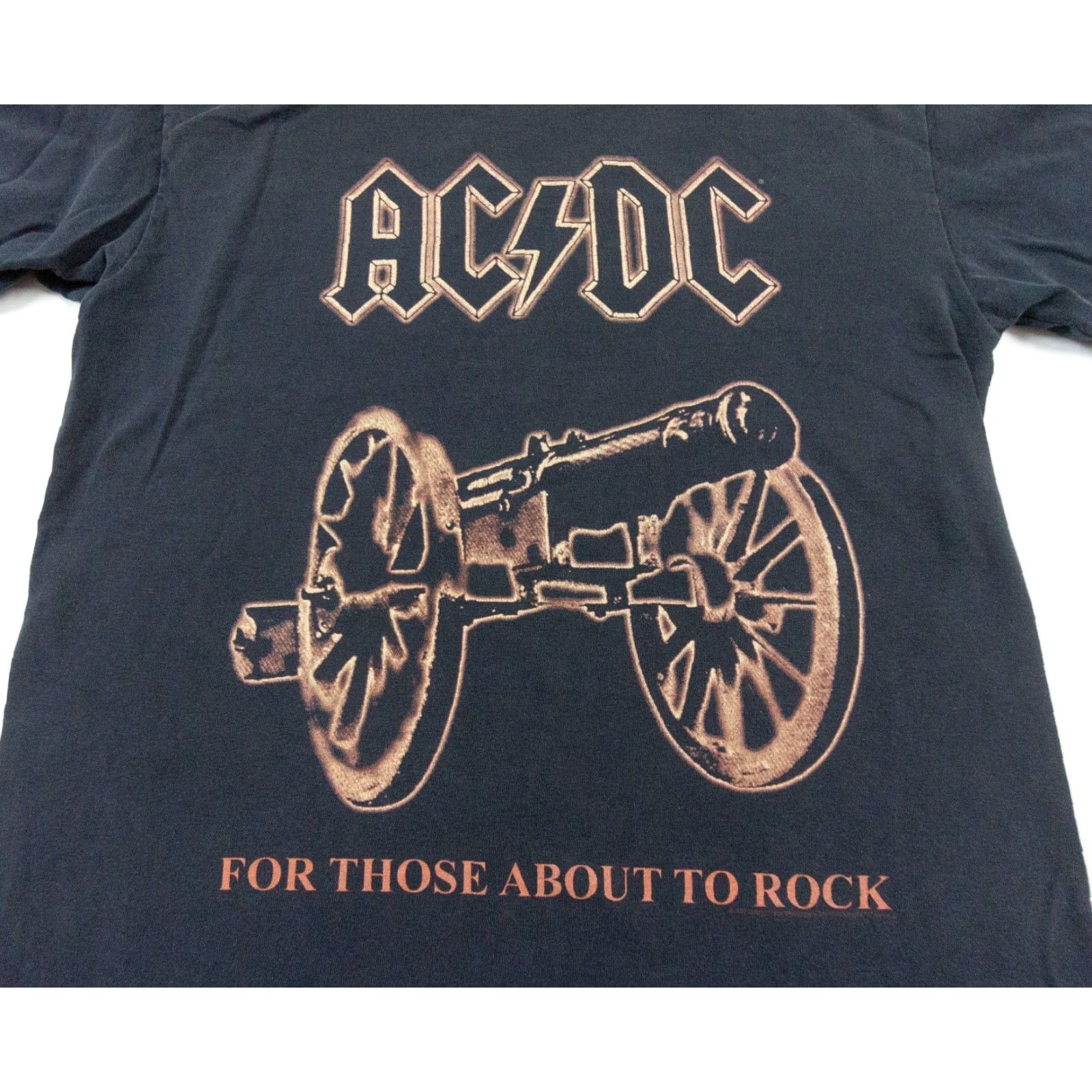 Anvil VINTAGE AC/DC Shirt Mens Medium Black Rock Band Tee Adult Sized M Cotton Knit Short Sleeve Crew Neck Logo Graphic 1980s 90s Mens Size US M / EU 48-50 / 2 - 2 Thumbnail