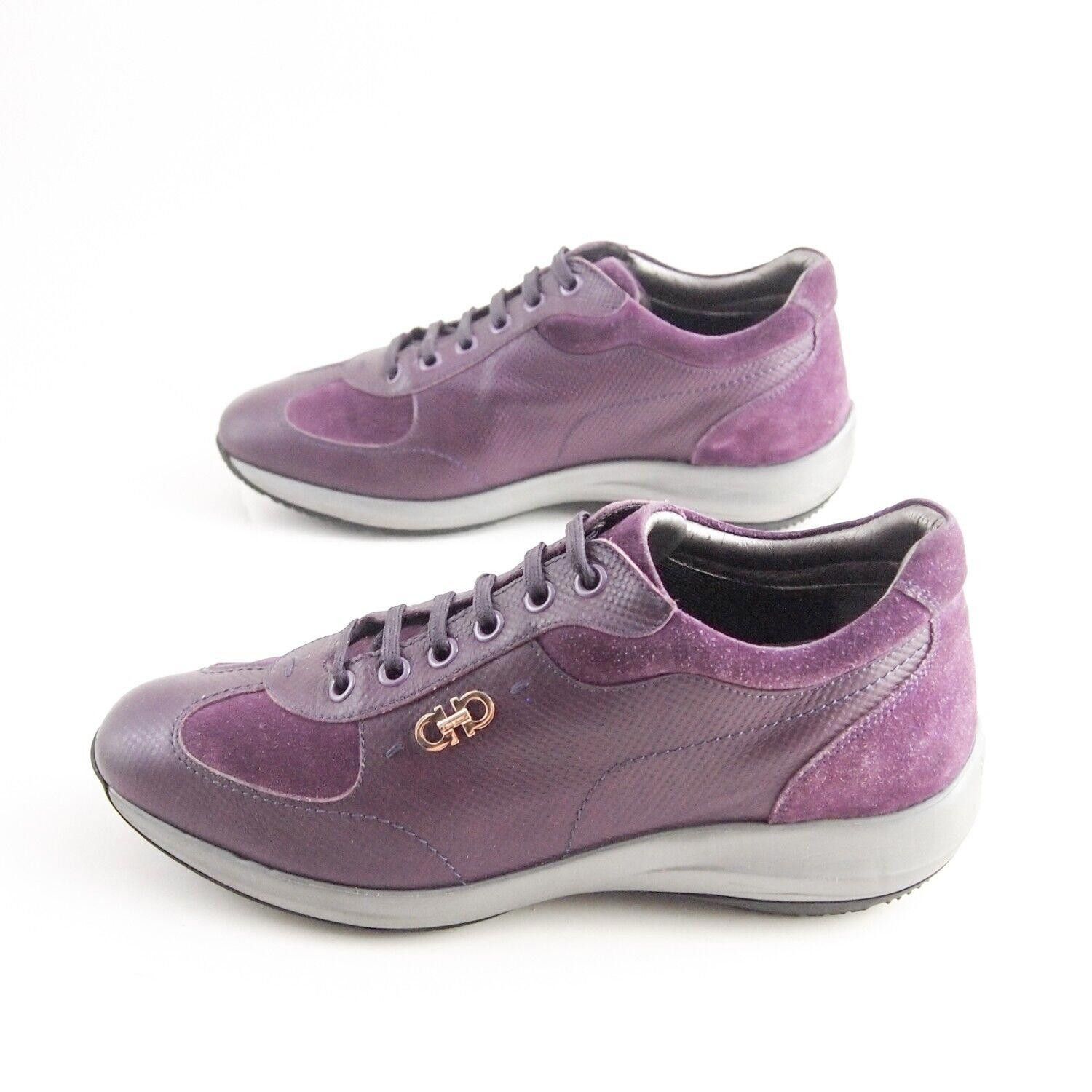 Salvatore Ferragamo Ferragamo Gancio Sneakers Purple Suede Leather EU 37 US 7 B Size US 7 / IT 37 - 2 Thumbnail