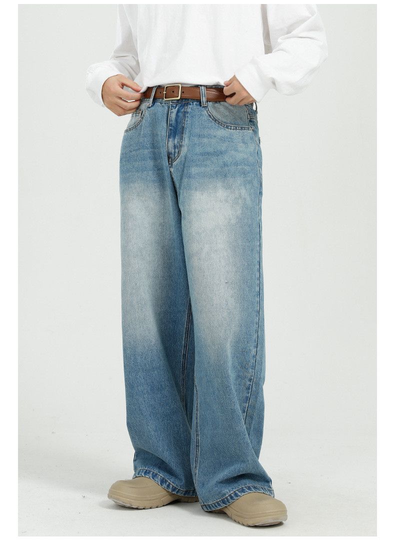 Japanese Brand Japanese retro loose blue straight wide-leg jeans for men Size US 32 / EU 48 - 1 Thumbnail