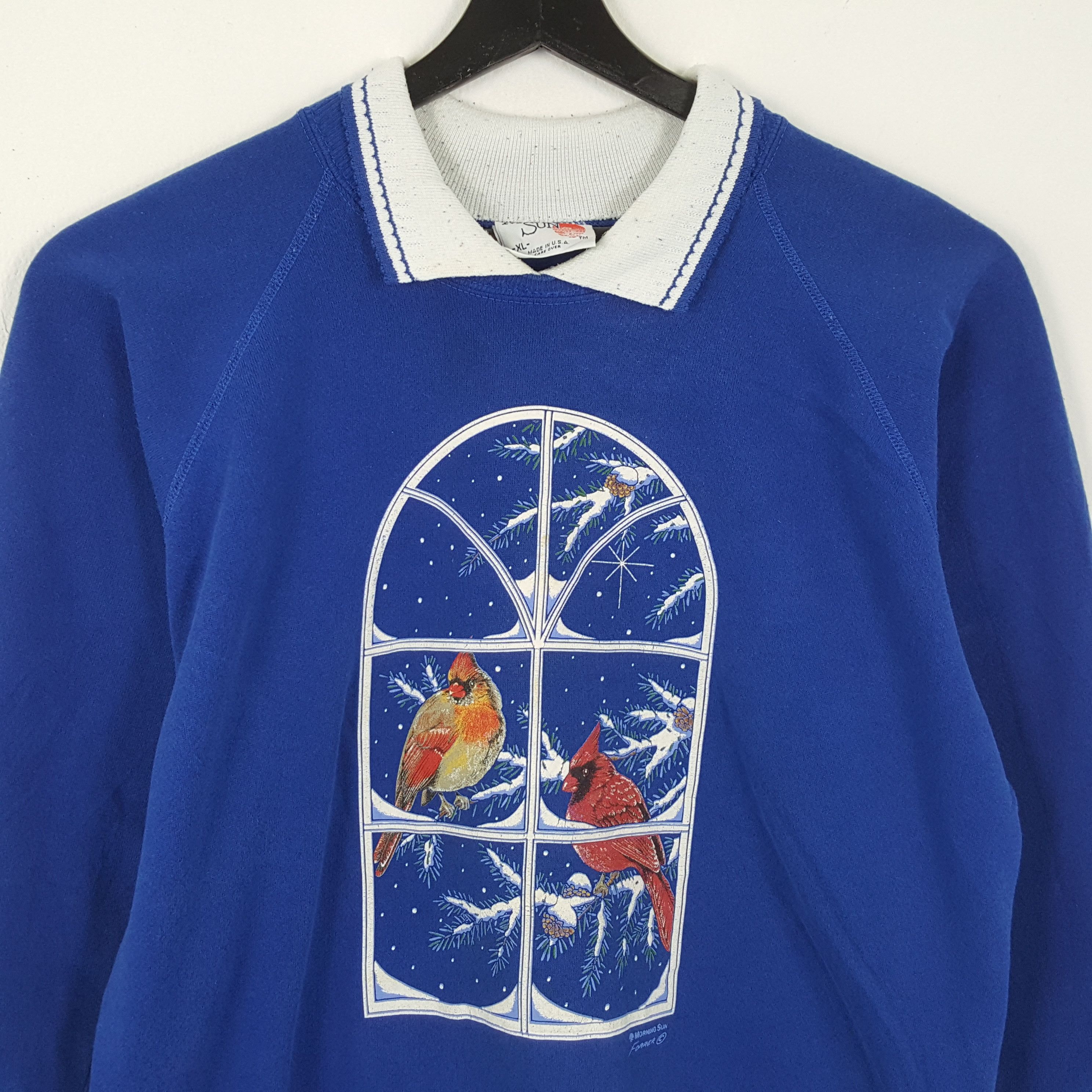 Vintage MORNING SUN Casual Style Vintage Collar Sweatshirt Size US L / EU 52-54 / 3 - 2 Thumbnail