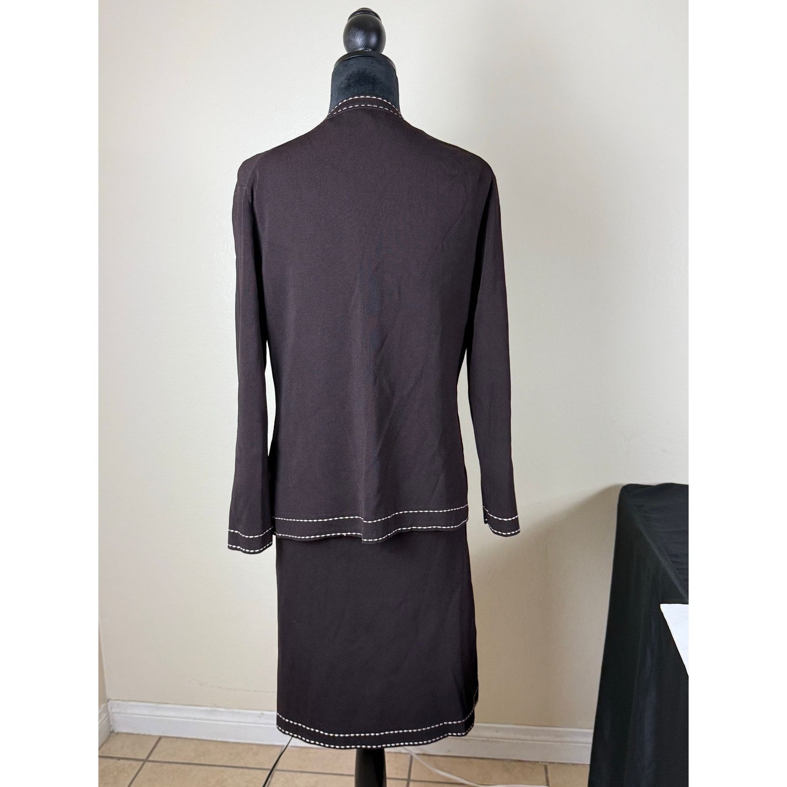 Bcbgmaxazria BCBGMAXAZRIA Dress and Cardigan Set - Brown - XL Size XL / US 12-14 / IT 48-50 - 11 Thumbnail