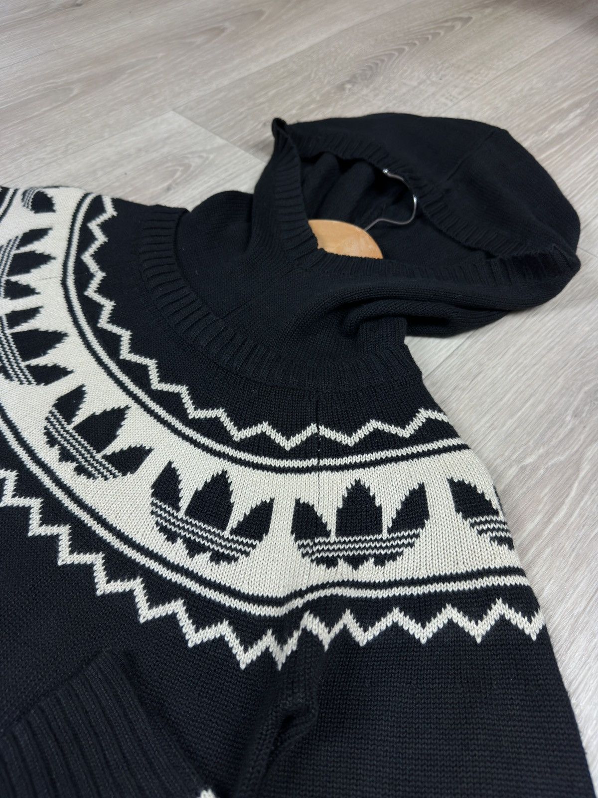 Adidas ADIDAS Jumper Dress Hooded Fairisle Originals Sweater Size XXS / US 00 / IT 34 - 5 Thumbnail