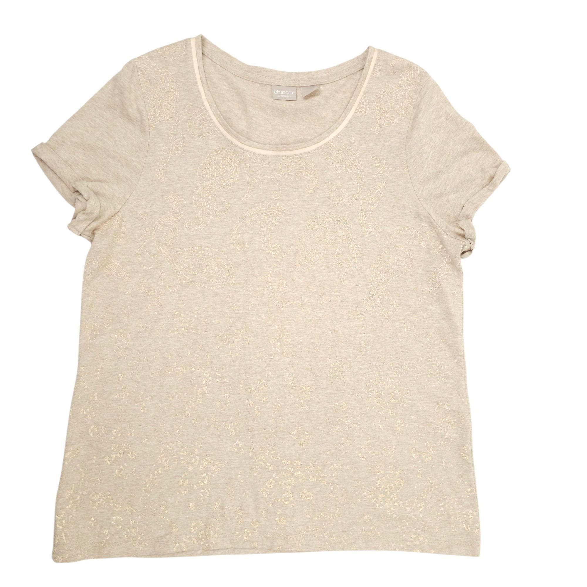Chicos Chicos Zenergy Womens T Shirt 2 US 12/14 Embellished Paisley Size XL / US 12-14 / IT 48-50 - 4 Thumbnail