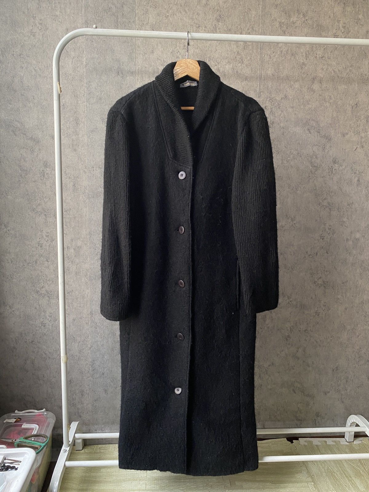 Issey Miyake Vintage 80s Issey Miyake Wool Long Coat Size US M / EU 48-50 / 2 - 3 Thumbnail