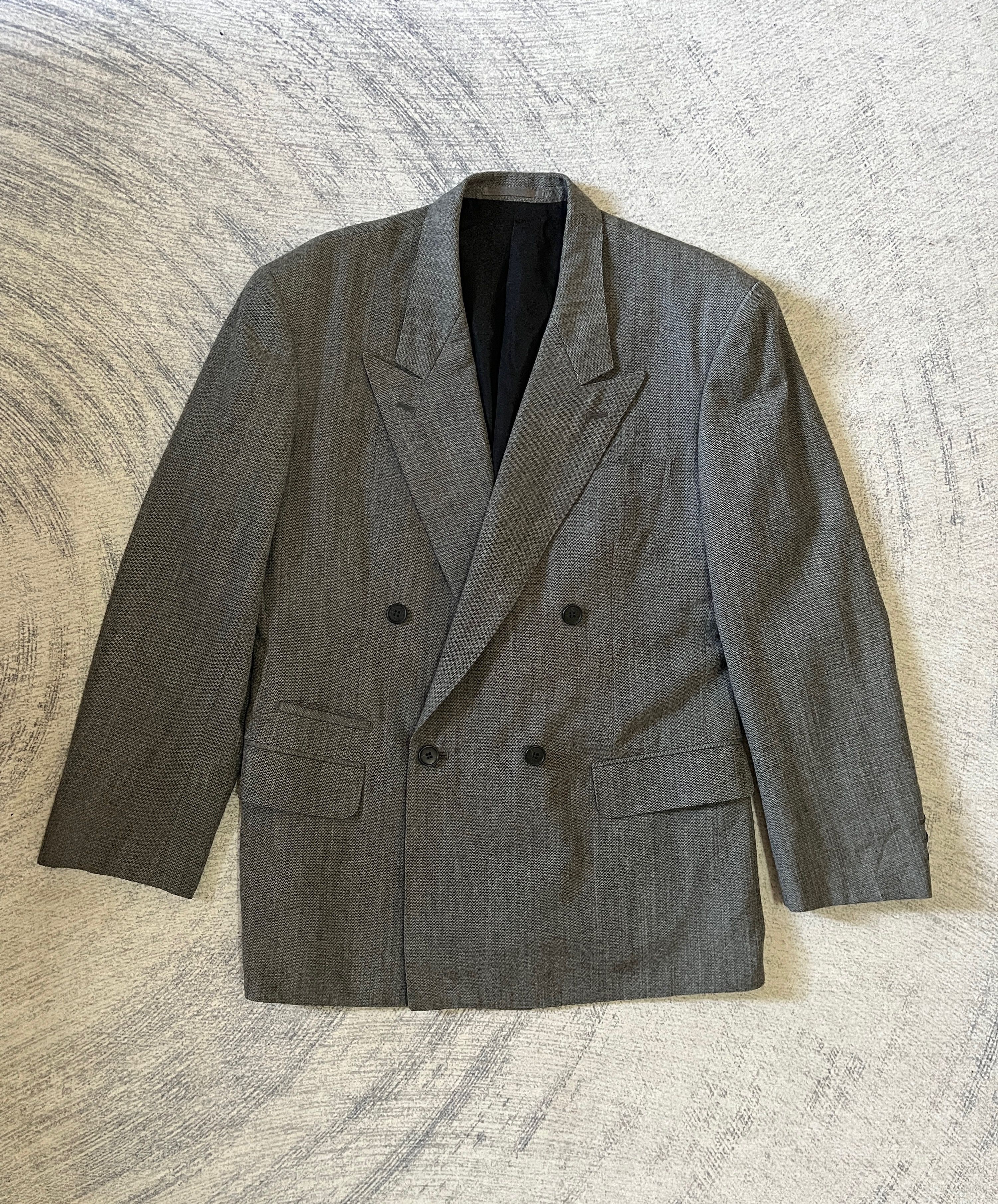 Yohji Yamamoto Y’s For Men LQ Design Wool Double Breasted Grey Blazer Size 40R - 1 Thumbnail