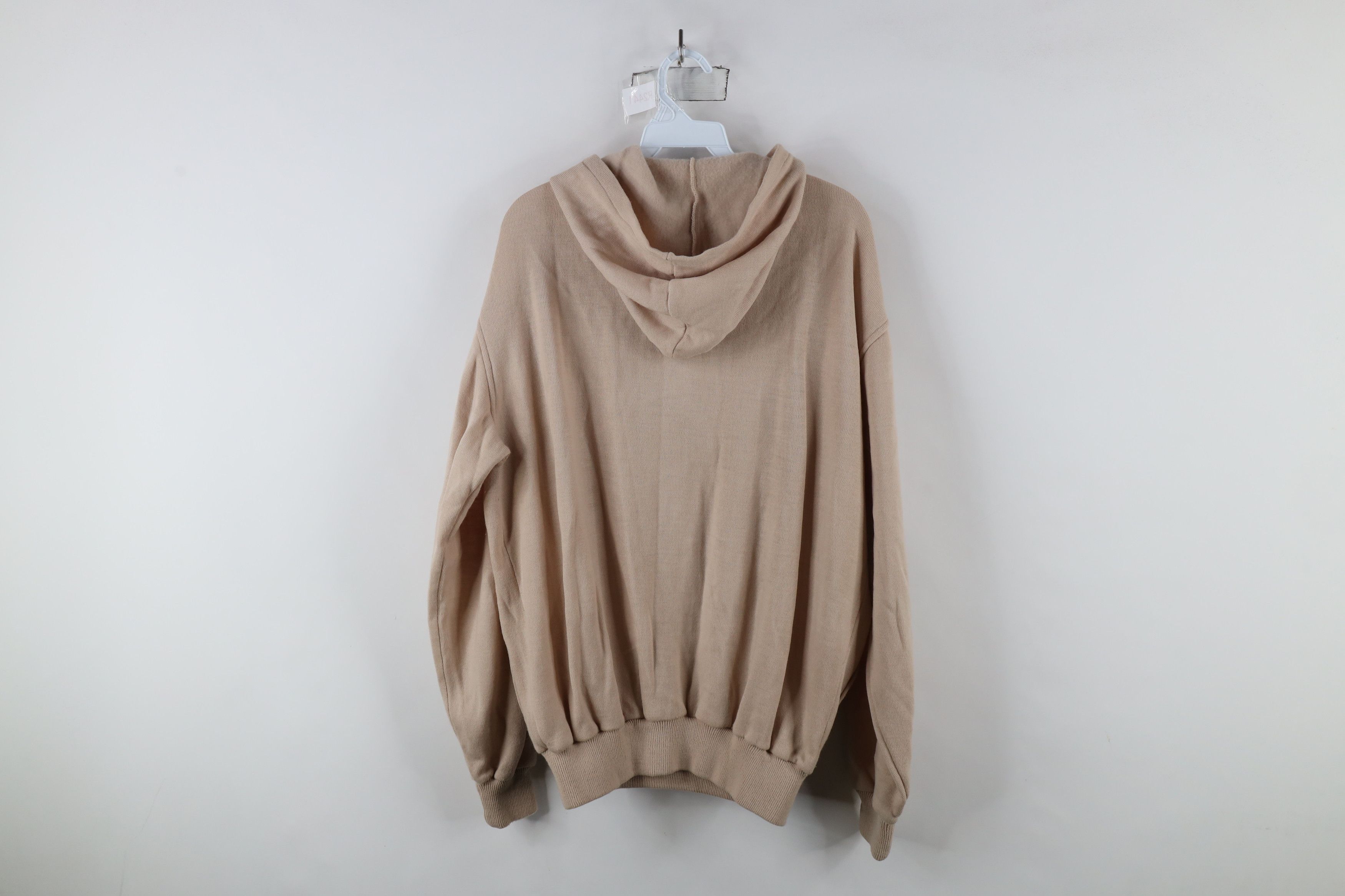 Vintage Vintage 70s Streetwear Henley Pullover Hoodie Sweater Beige Size US XL / EU 56 / 4 - 9 Thumbnail