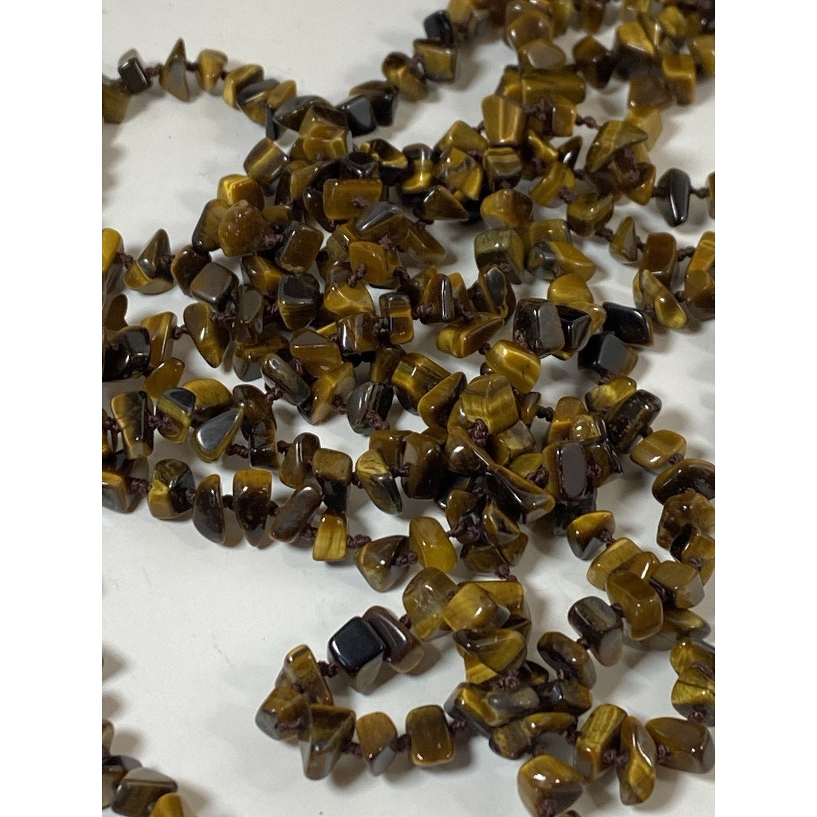 Other Tiger’s Eye Chip Beaded Necklace 925 Sterling Clasp 90” Size ONE SIZE - 4 Thumbnail