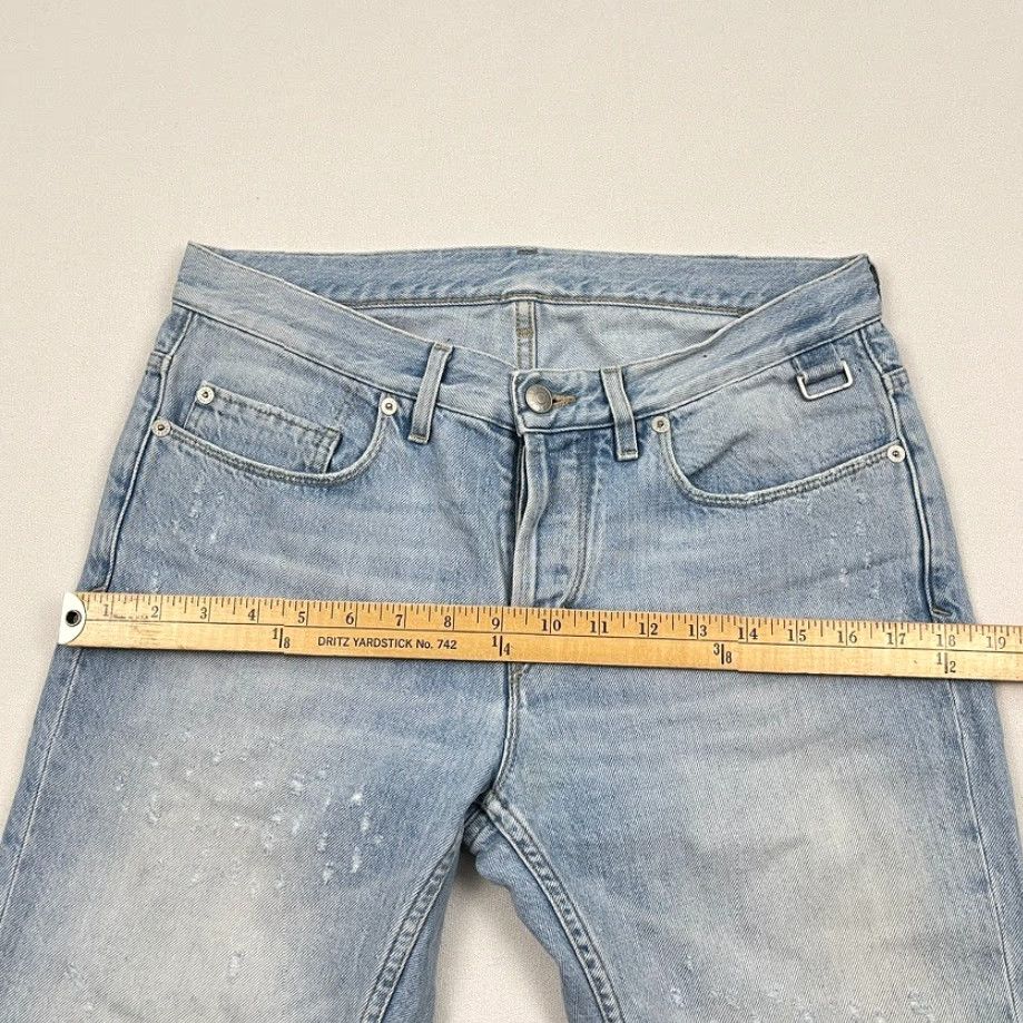 Zadig & Voltaire VINTAGE Zadig & Voltaire David Crop Destroy Jeans 29 W30 I29 Light Blue Denim Button Fly Light Blue Denim Jeans Slim Womens 90s Bohemian Flower Retro Size 29" - 7 Thumbnail