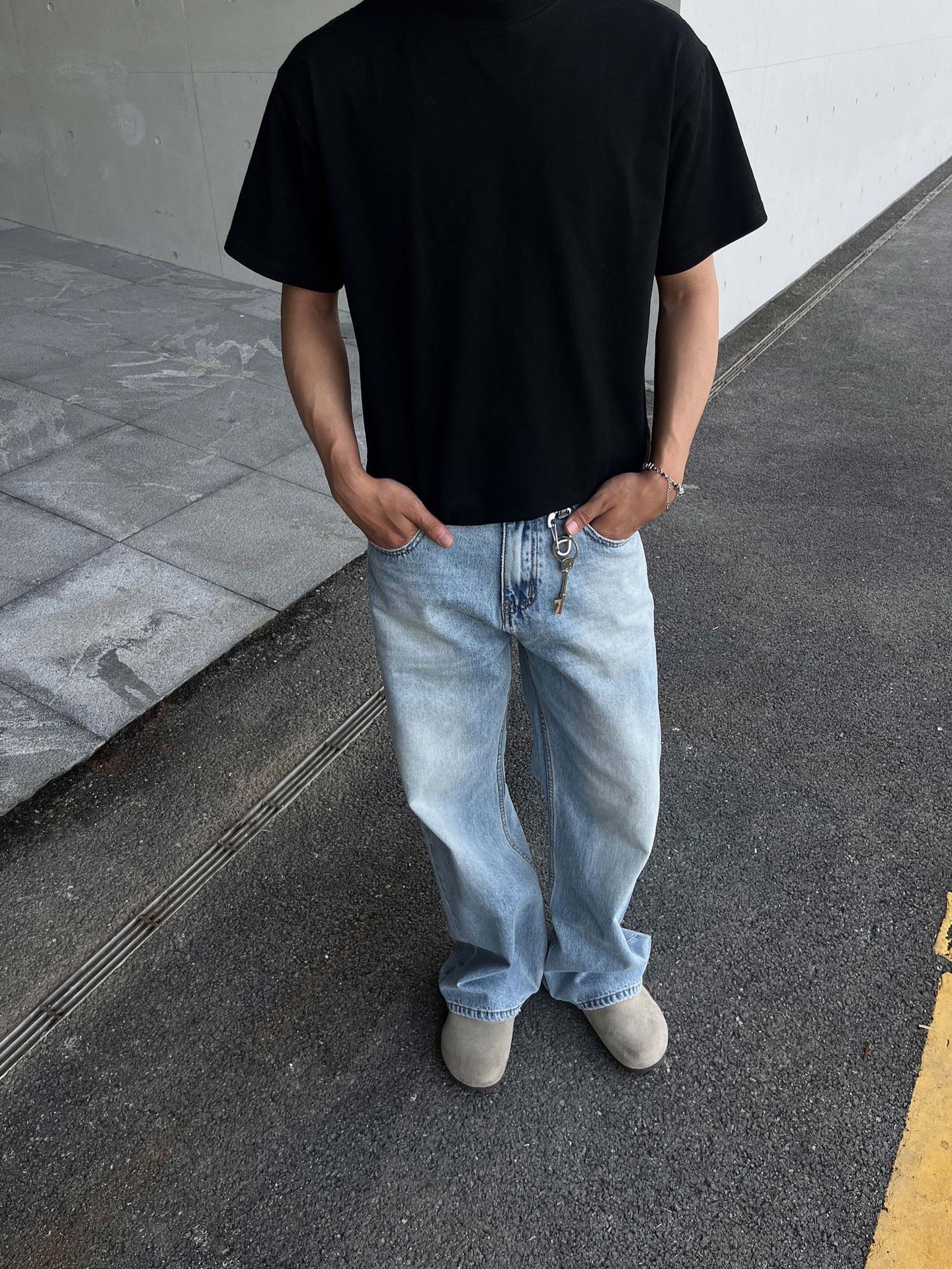 Japanese Brand Blue classic washed casual straight high street slim jeans Size US 32 / EU 48 - 2 Thumbnail