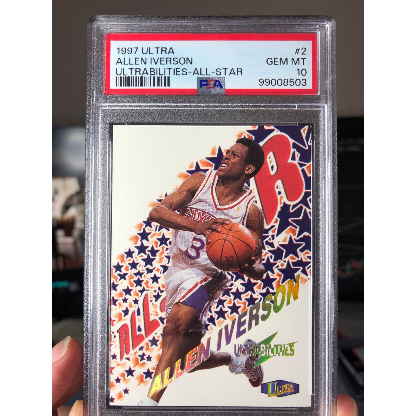 NBA 1997 Fleer Ultra Ultrabilities 2AS Allen Iverson PSA 10 Size ONE SIZE - 3 Thumbnail