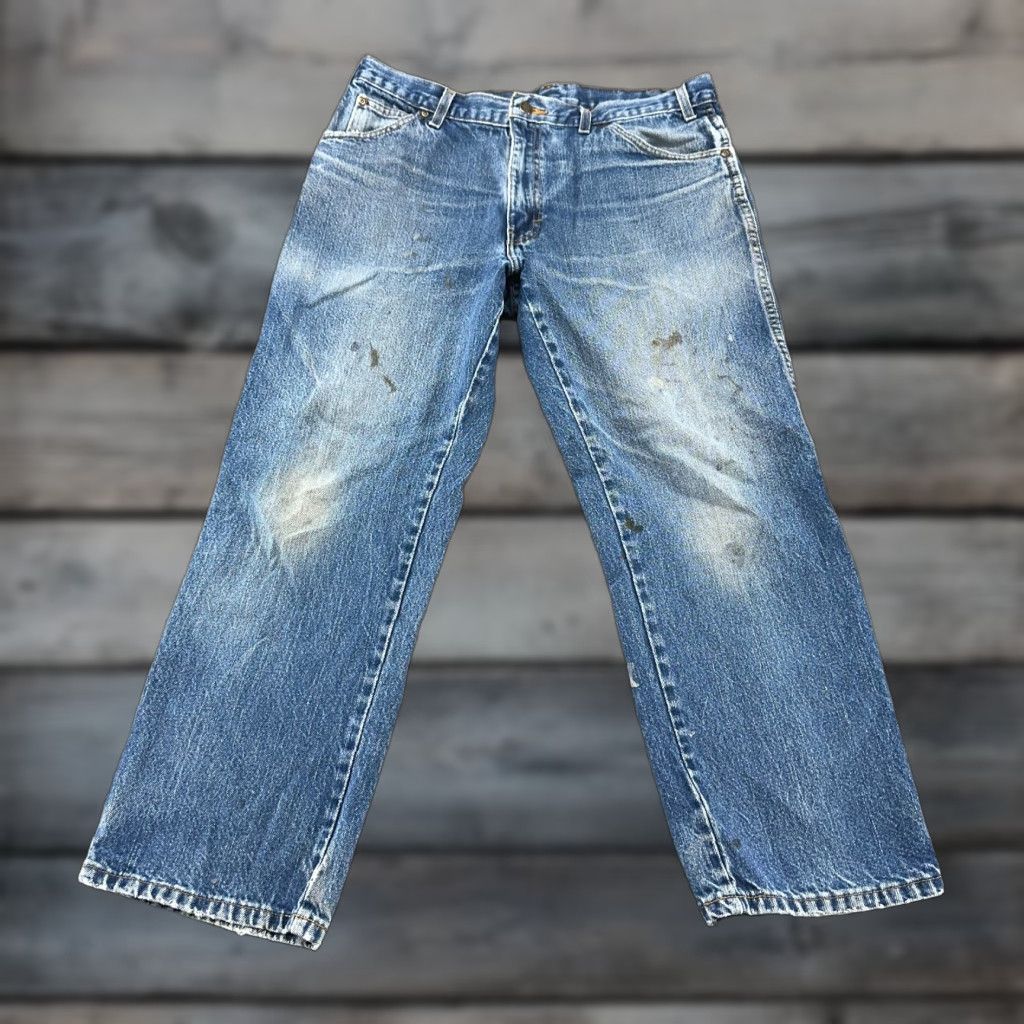 Dickies Dickies Jeans Mens 36x29 Blue Straight Leg Relaxed Fit Medium Wash Distressed Regular Men Jeans 5-Pocket Denim Cotton Distressed Vintage No Size US 36 / EU 52 - 1 Thumbnail