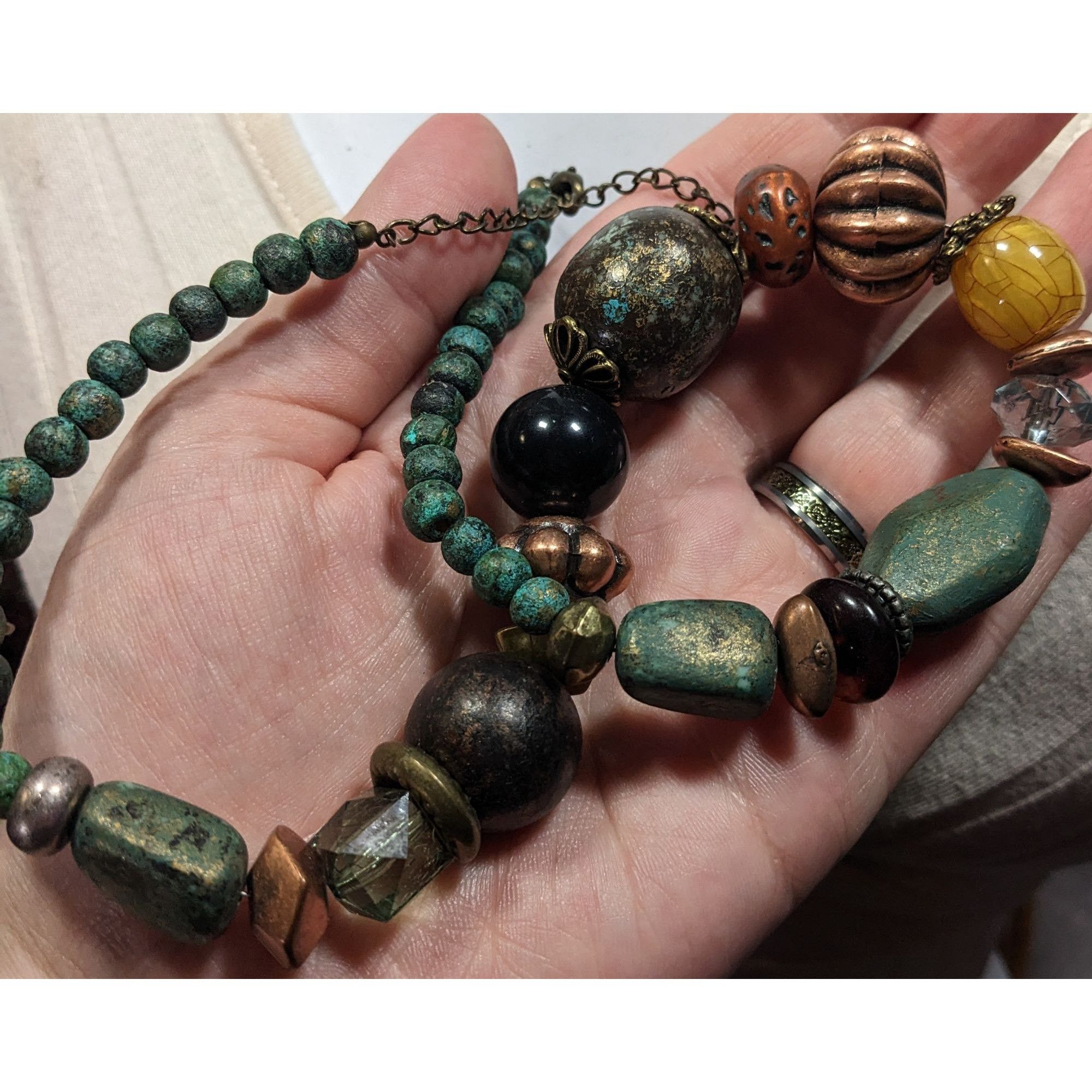 Other Chunky Bohemian Mixed Media Earth Tone Beaded Necklace Size ONE SIZE - 5 Thumbnail