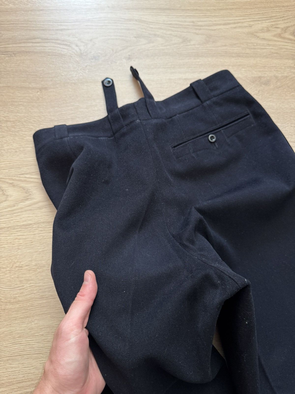 Vintage Vintage 40-50’s Archival Handmade Original Wool Navy Pants Size US 31 - 6 Thumbnail